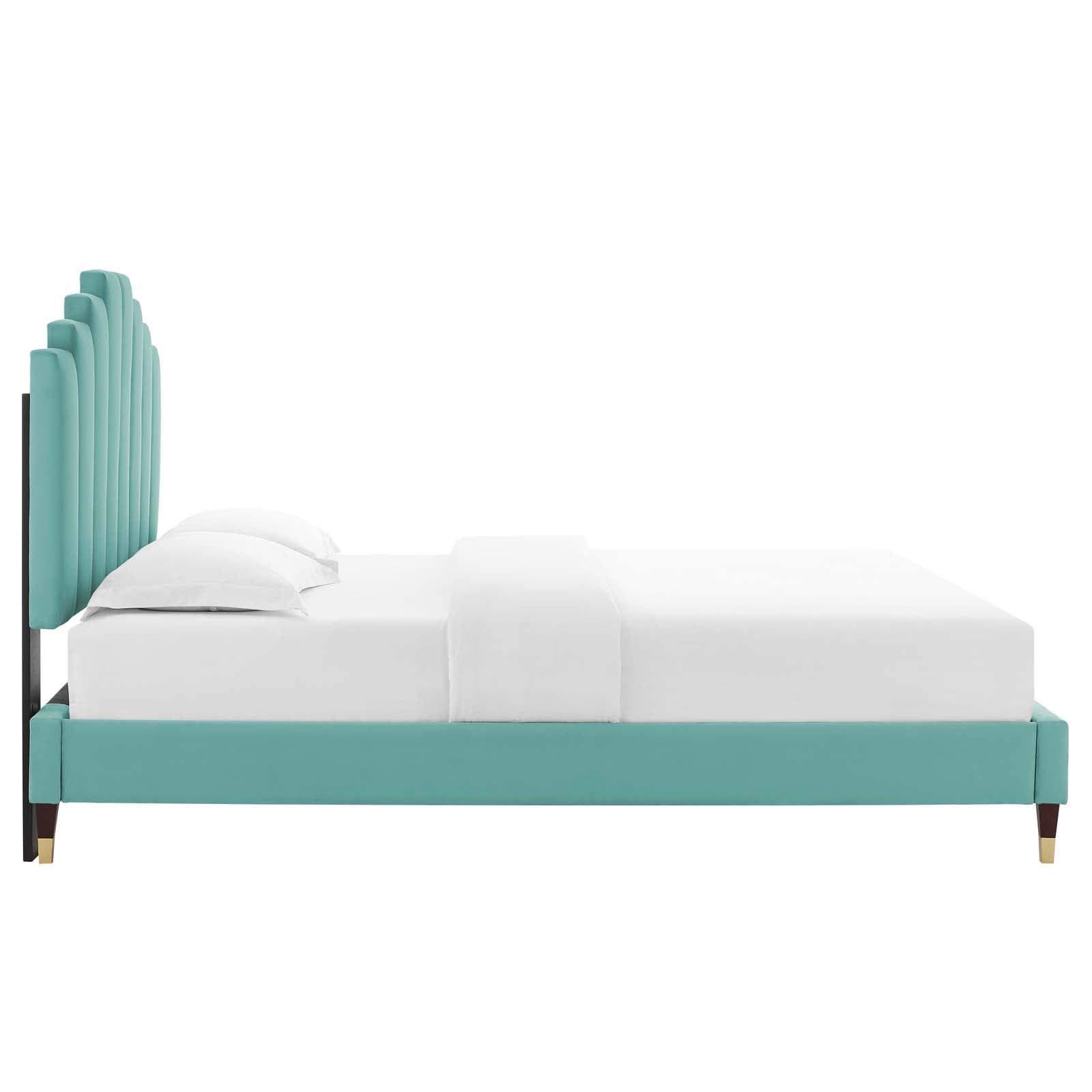 Modway Elise Queen Performance Velvet Platform Bed | Beds | 