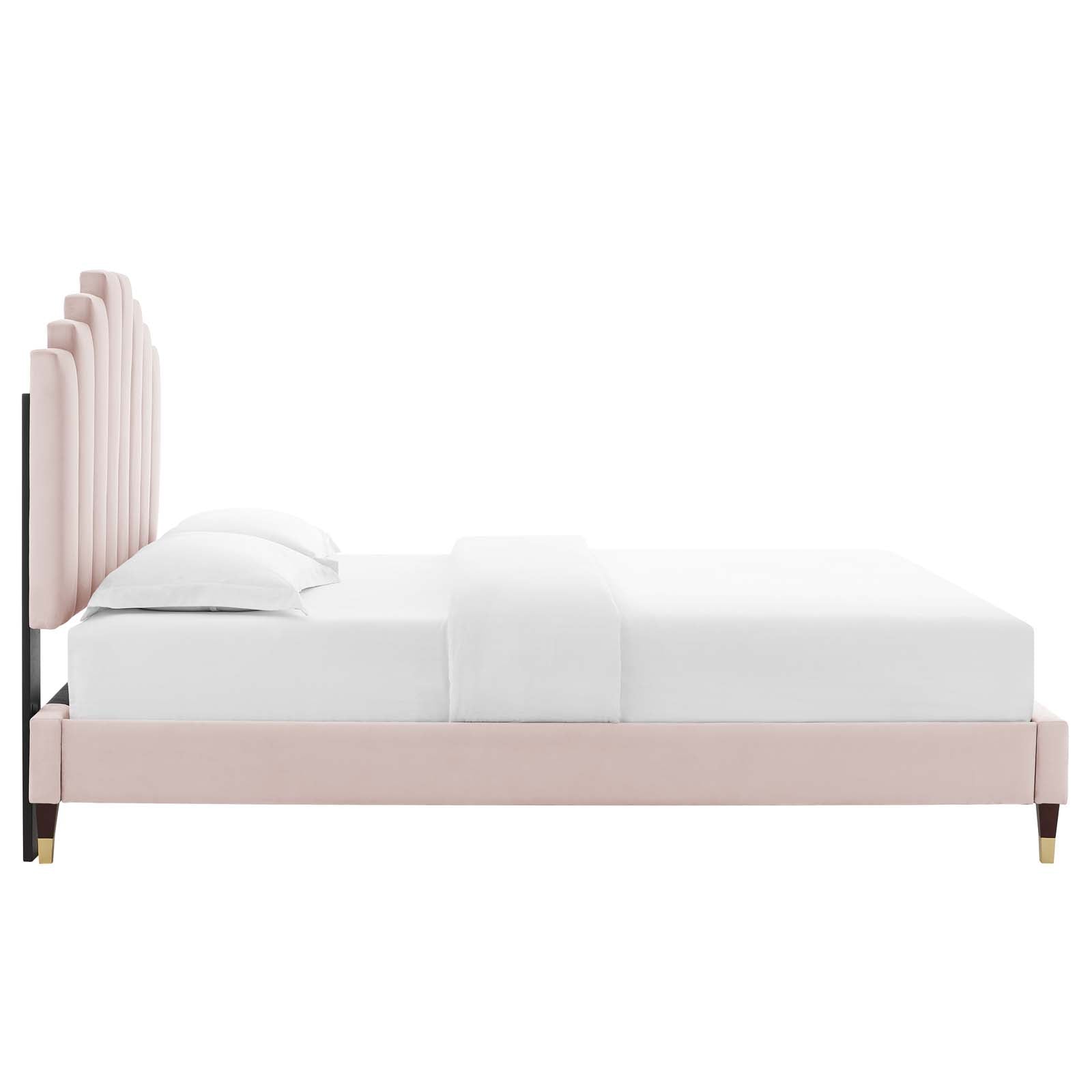Modway Elise Queen Performance Velvet Platform Bed | Beds | 
