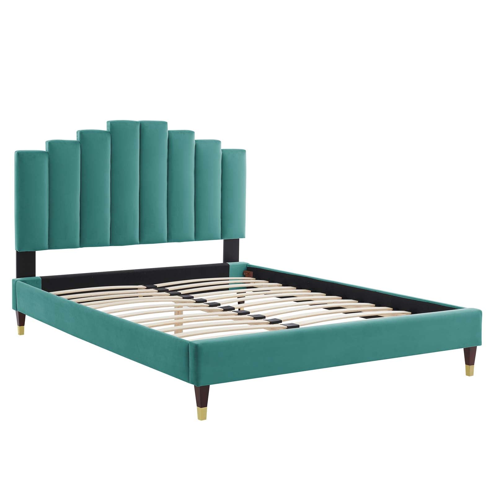 Modway Elise Queen Performance Velvet Platform Bed | Beds | 