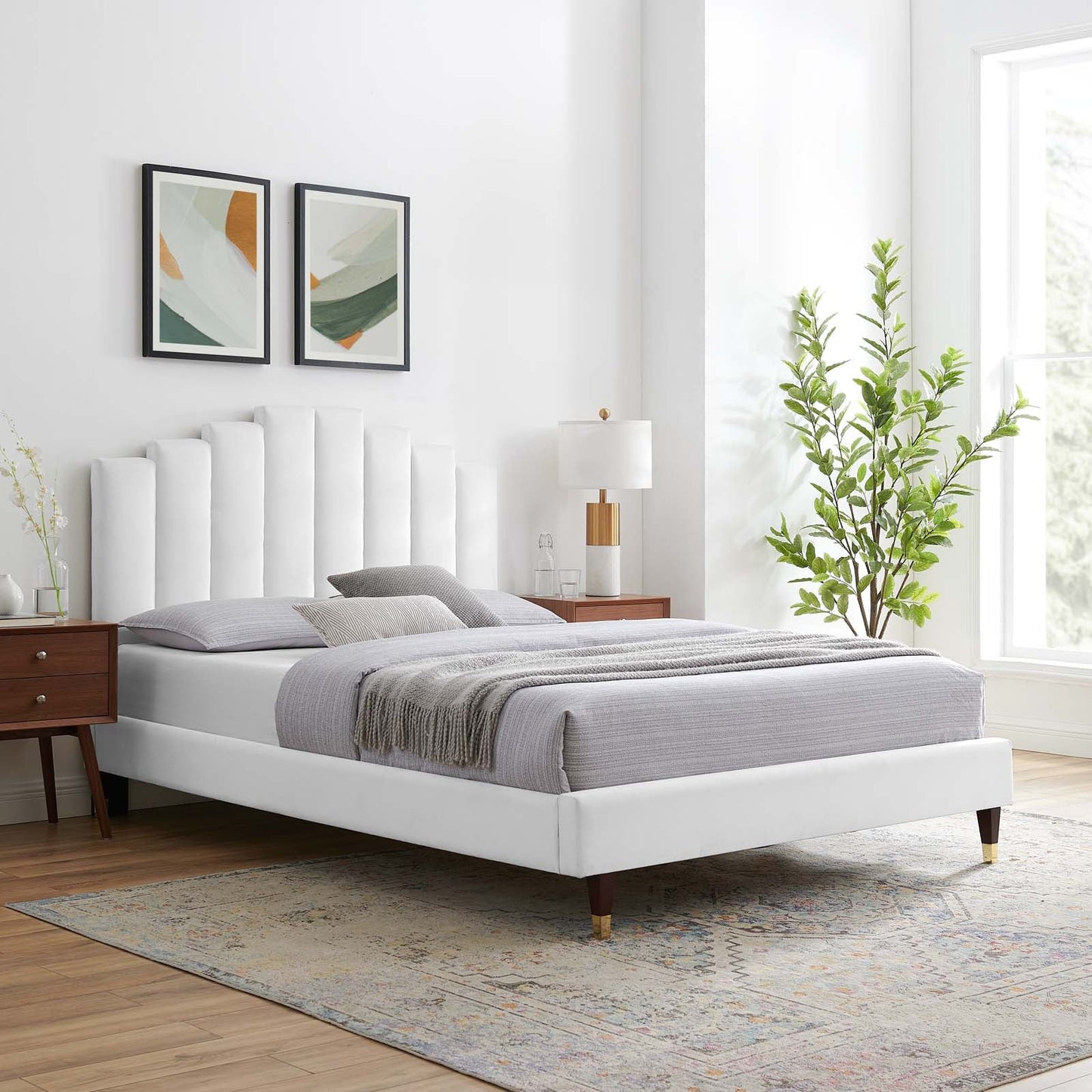 Modway Elise Queen Performance Velvet Platform Bed | Beds | 