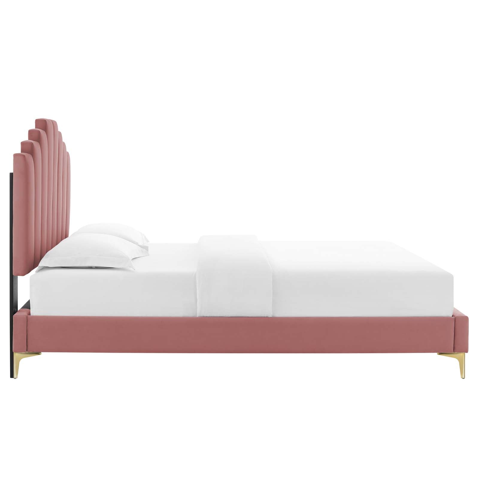 Modway Elise Queen Performance Velvet Platform Bed | Beds | 