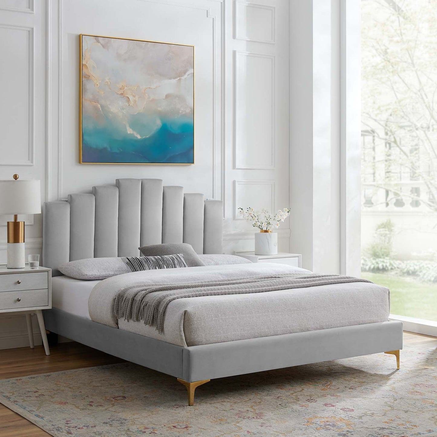 Modway Elise Queen Performance Velvet Platform Bed | Beds | 
