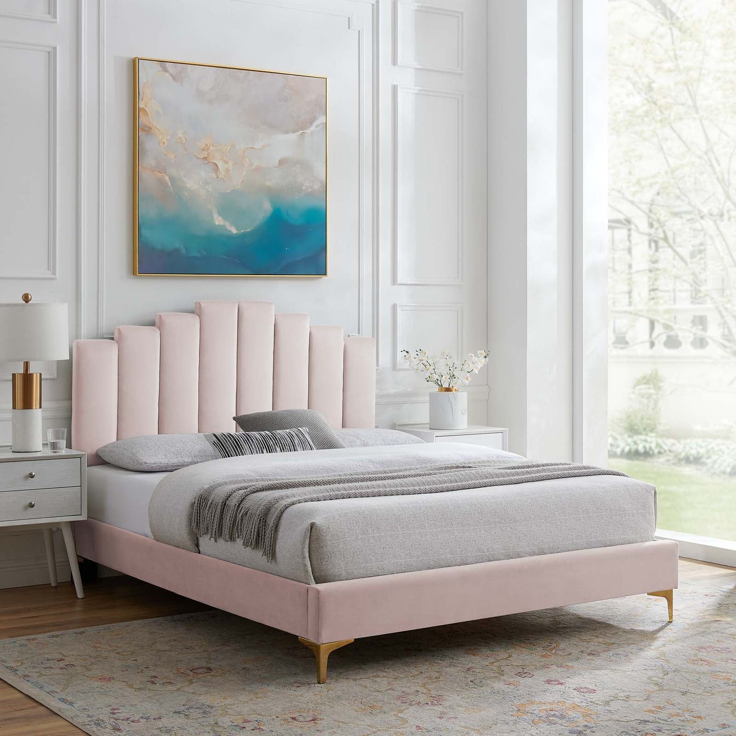 Modway Elise Queen Performance Velvet Platform Bed | Beds | 