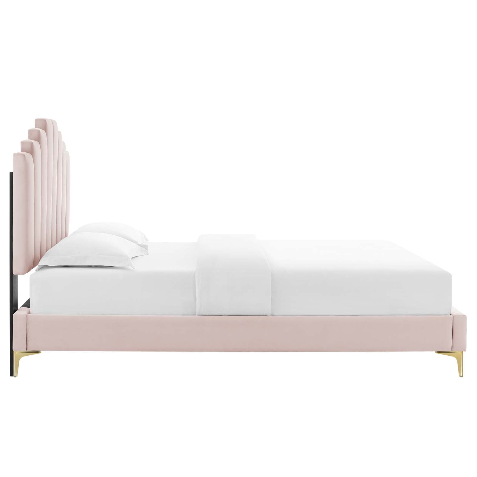 Modway Elise Queen Performance Velvet Platform Bed | Beds | 