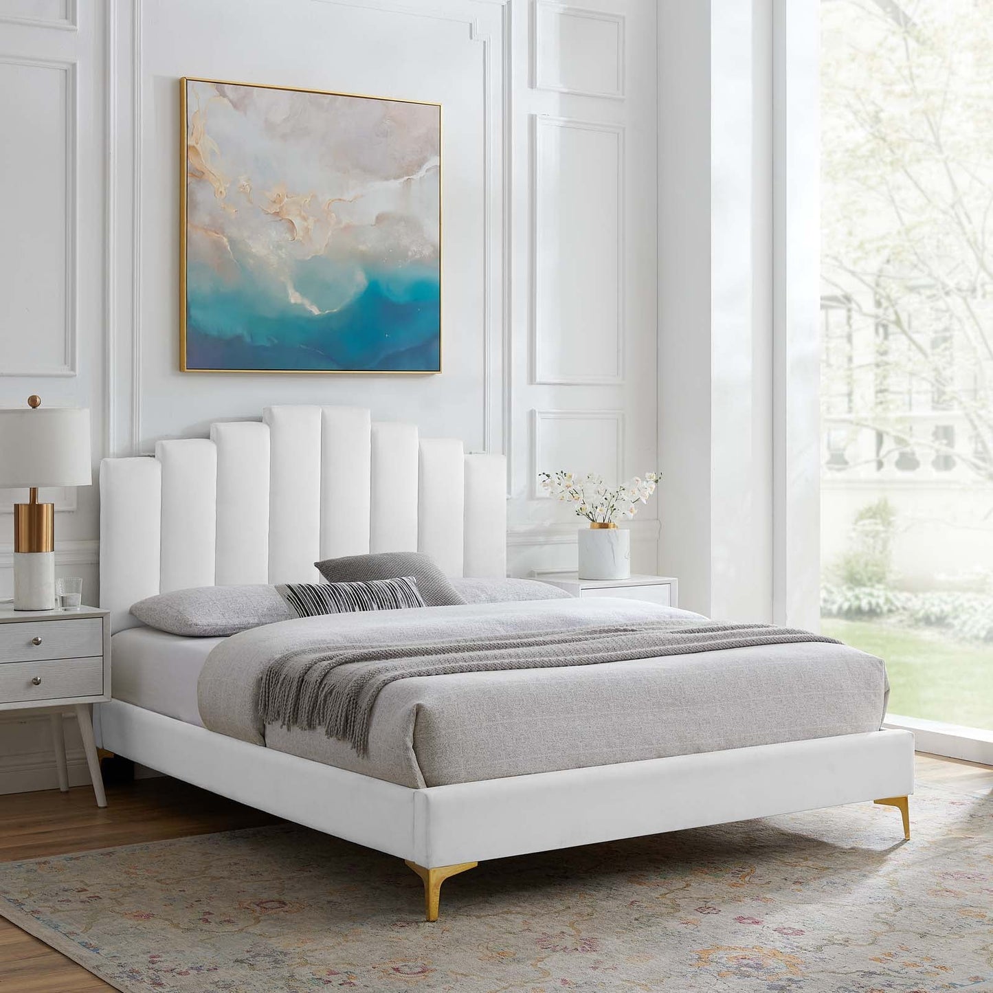 Modway Elise Queen Performance Velvet Platform Bed | Beds | 