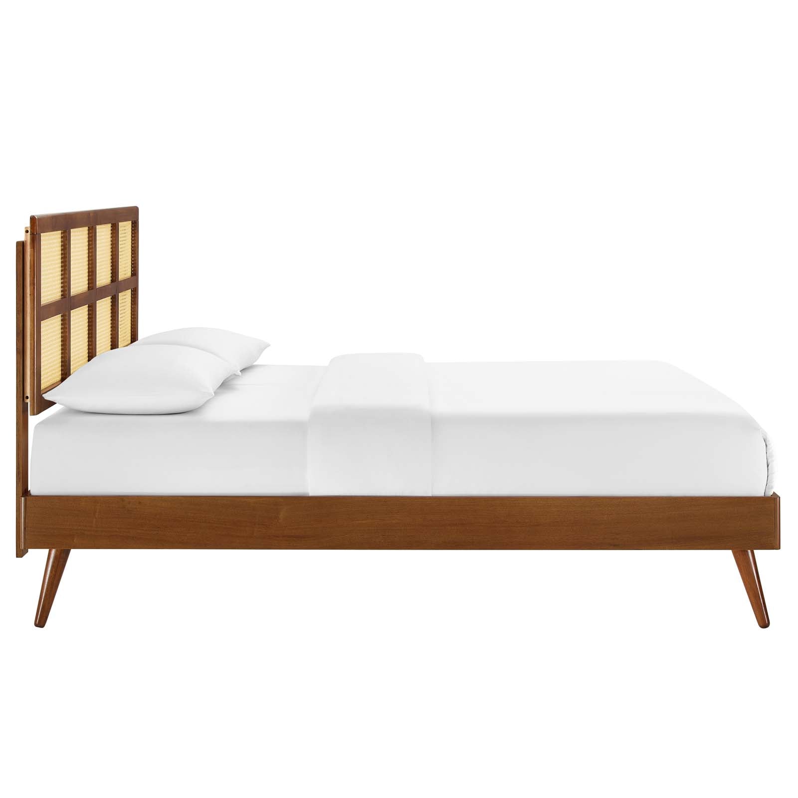 Sidney Cane and Wood King Platform Bed With Splayed Legs By Modway | Beds | Modishstore-14