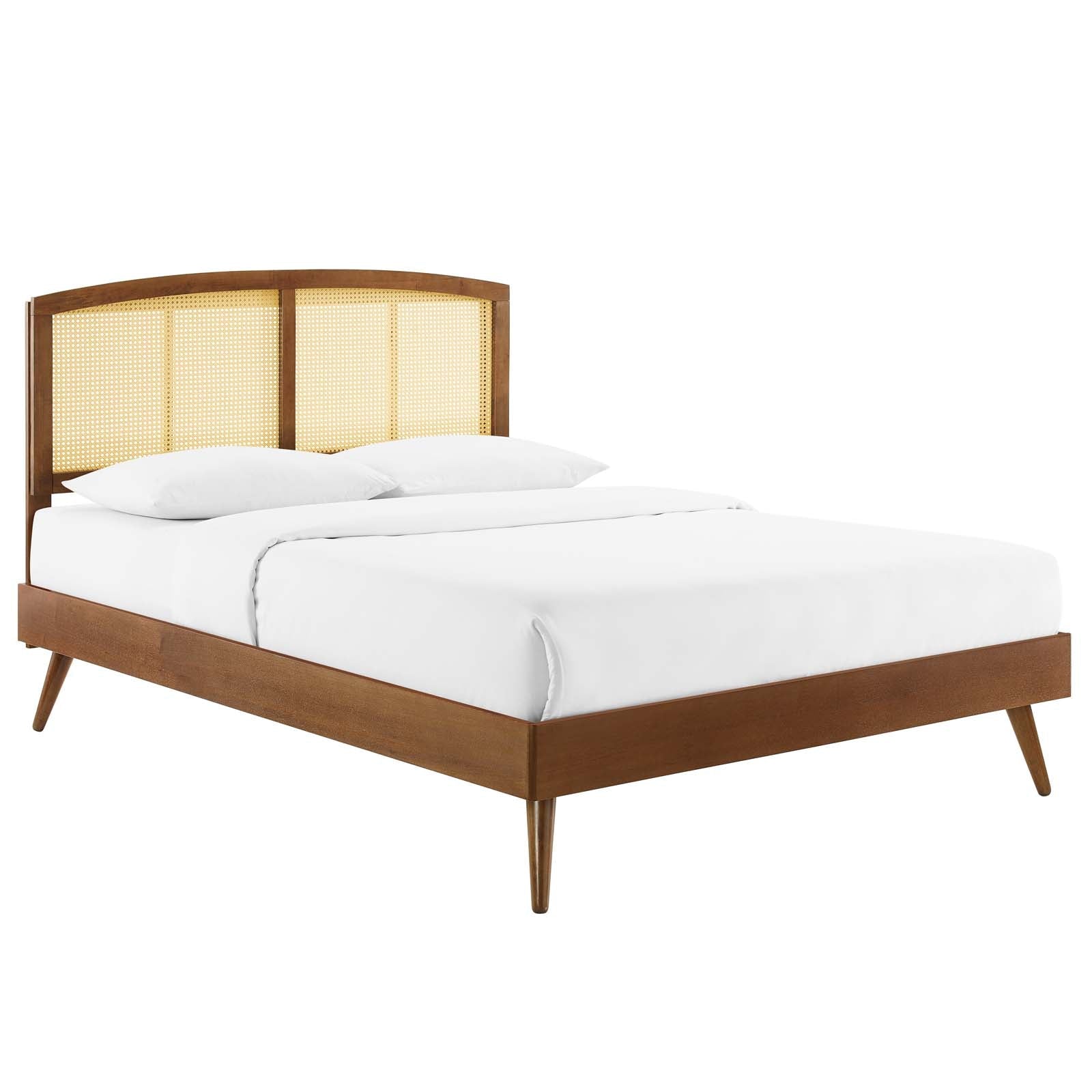 Sierra Cane and Wood Full Platform Bed With Splayed Legs By Modway | Beds | Modishstore-12