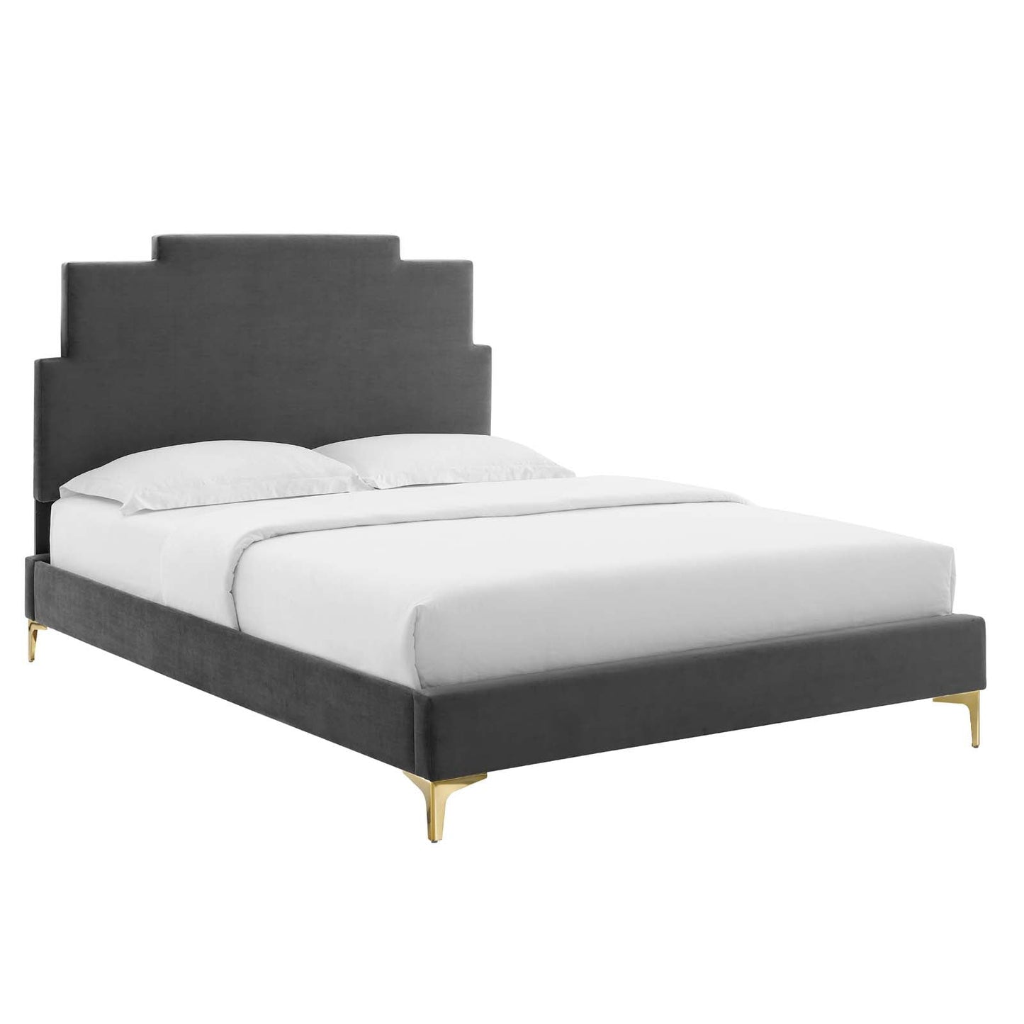 Modway Lindsey Performance Velvet Queen Platform Bed | Beds | Modishstore-2