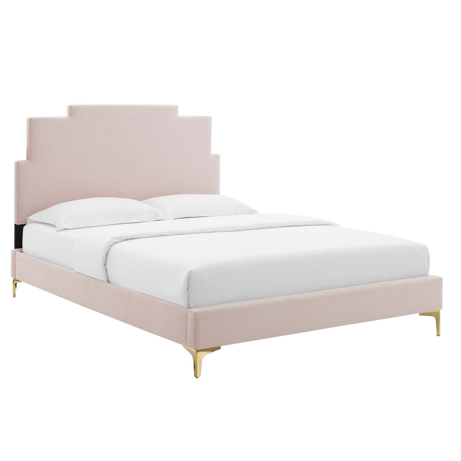 Modway Lindsey Performance Velvet Queen Platform Bed | Beds | Modishstore-37