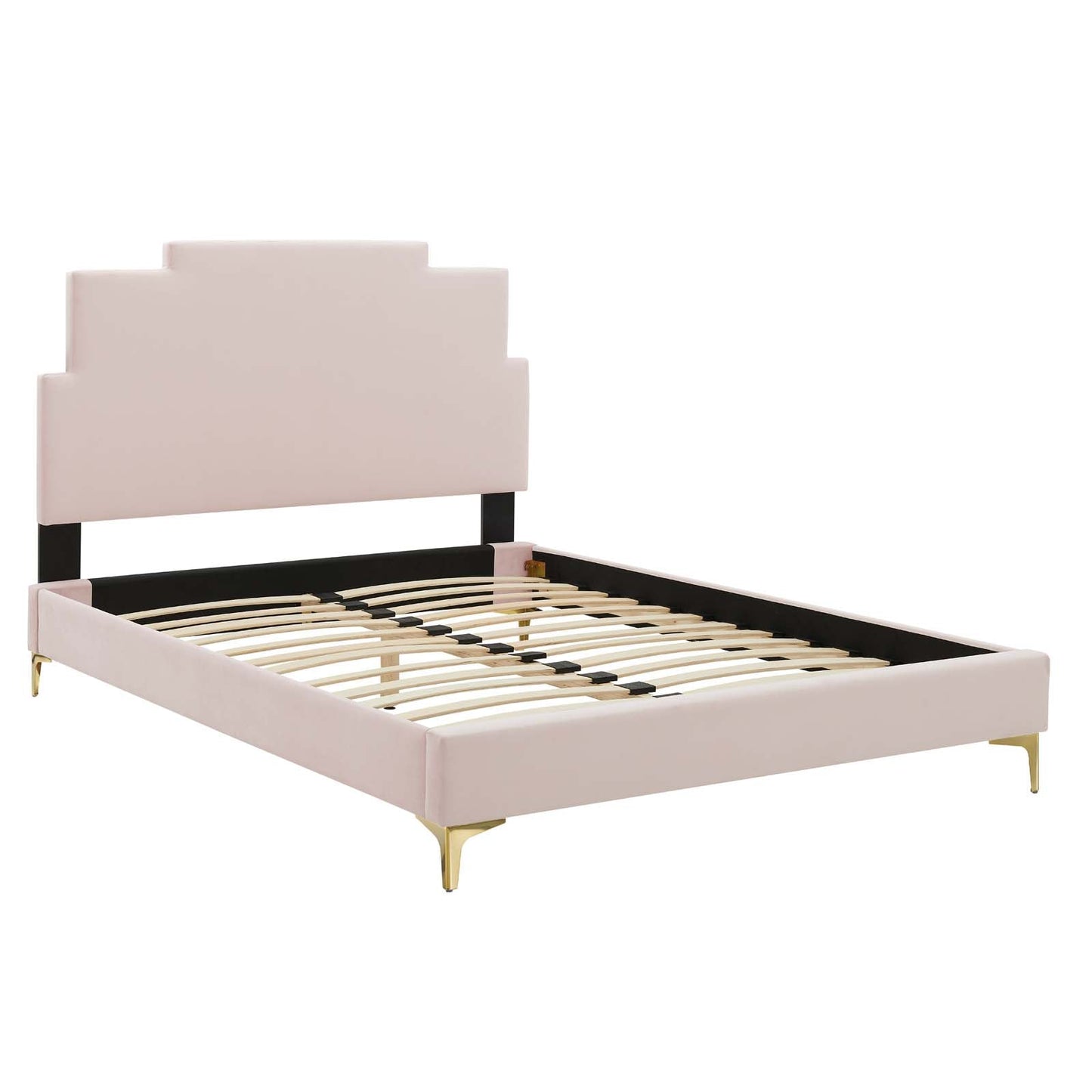 Modway Lindsey Performance Velvet Queen Platform Bed | Beds | Modishstore-38