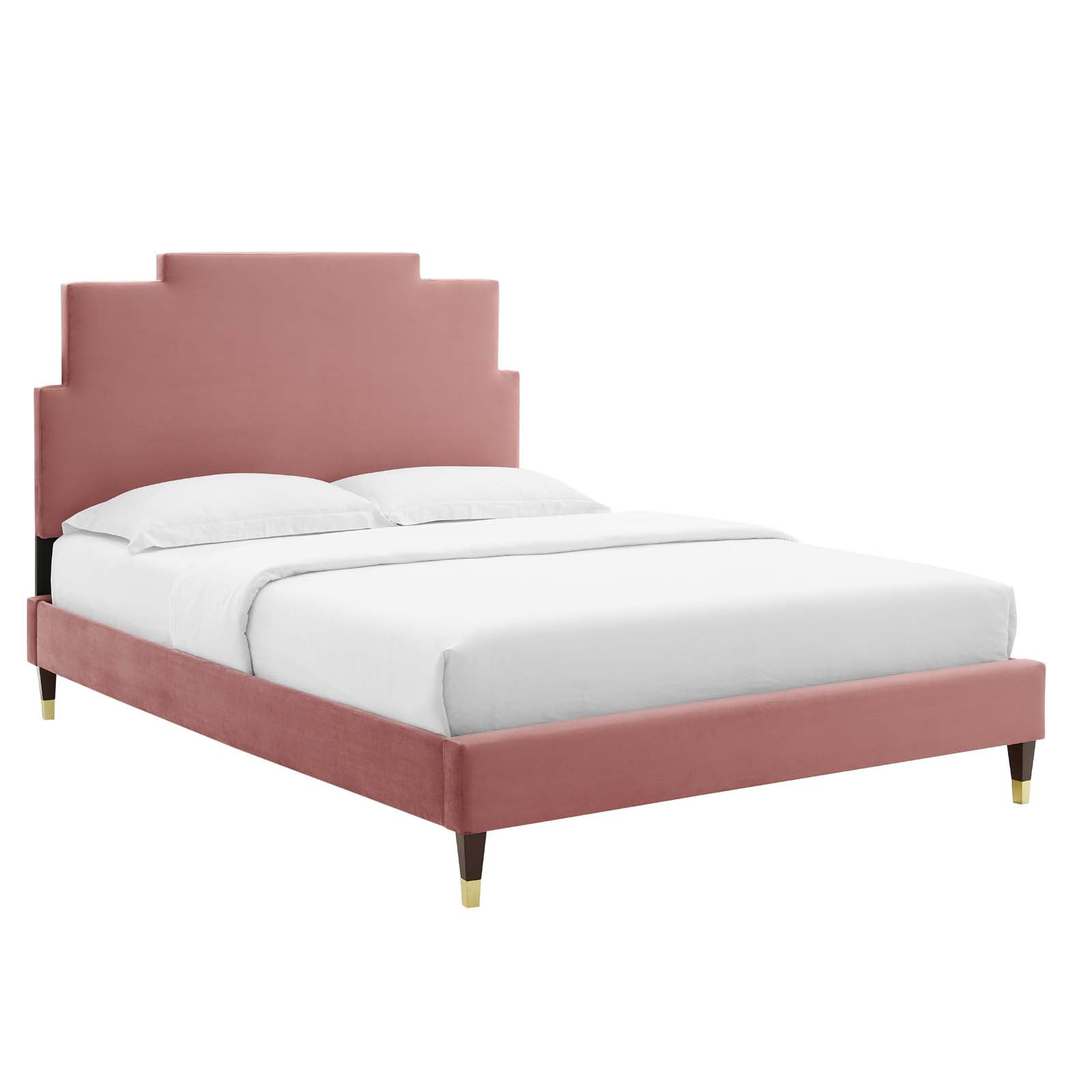 Modway Lindsey Performance Velvet Queen Platform Bed | Beds | Modishstore-9