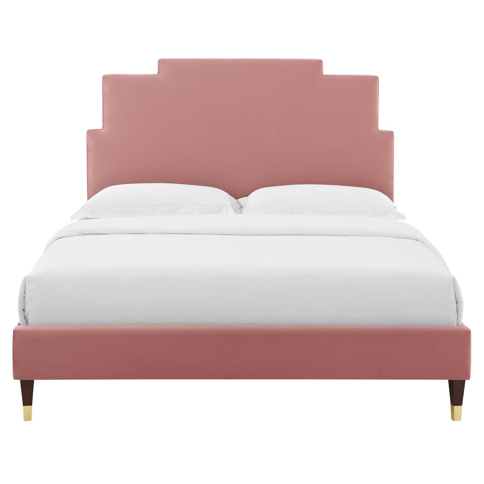 Modway Lindsey Performance Velvet Queen Platform Bed | Beds | Modishstore-14