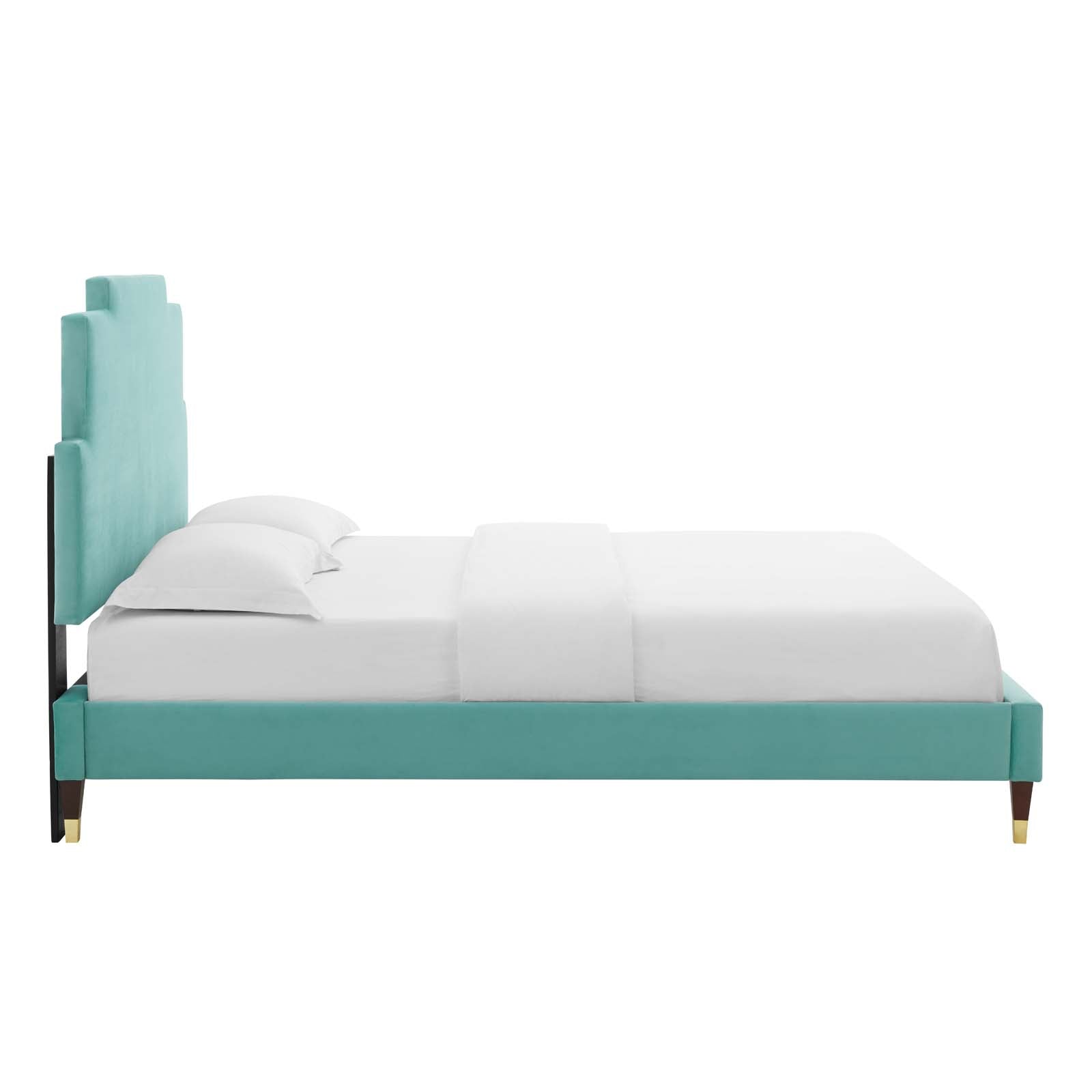 Modway Lindsey Performance Velvet Queen Platform Bed | Beds | Modishstore-27