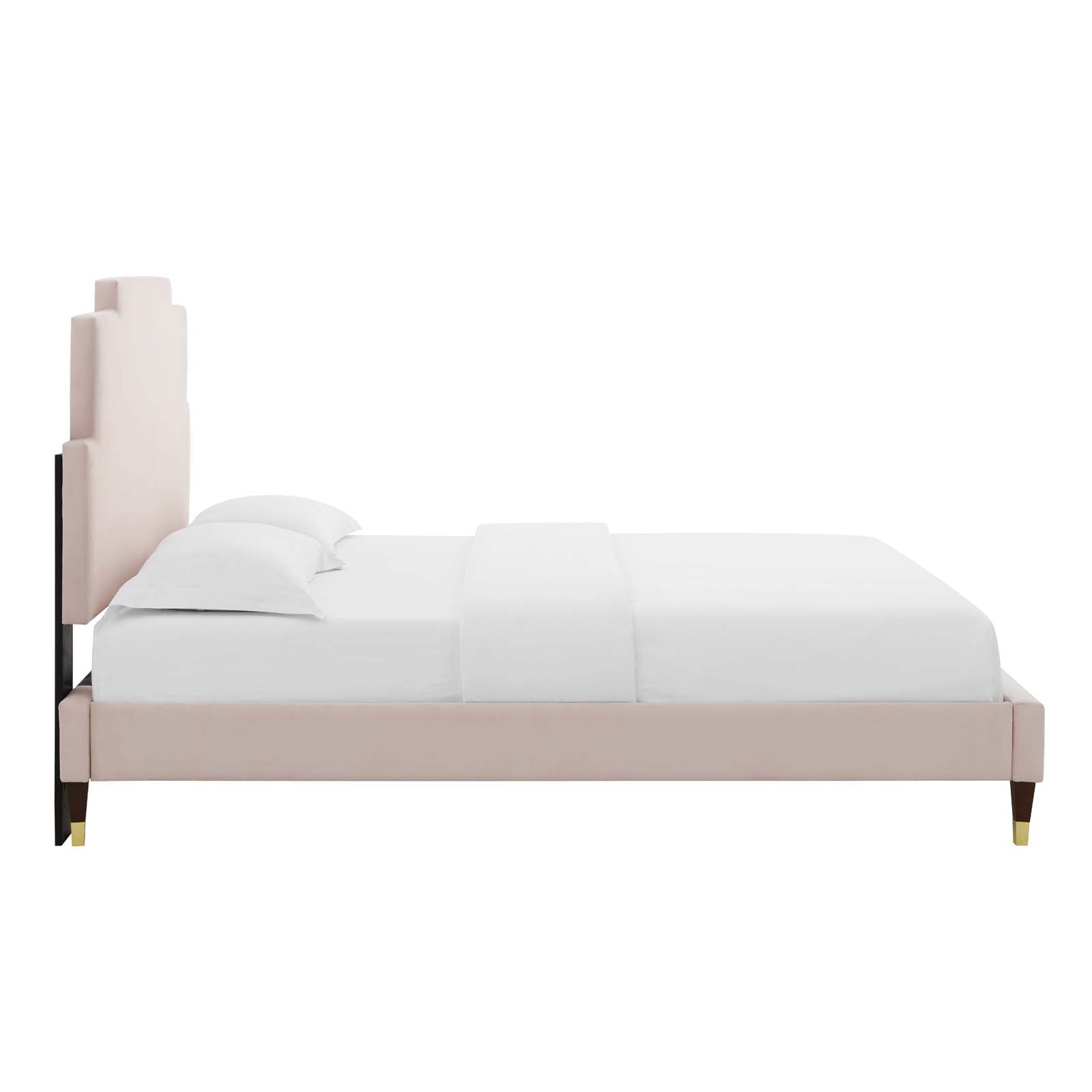 Modway Lindsey Performance Velvet Queen Platform Bed | Beds | Modishstore-41