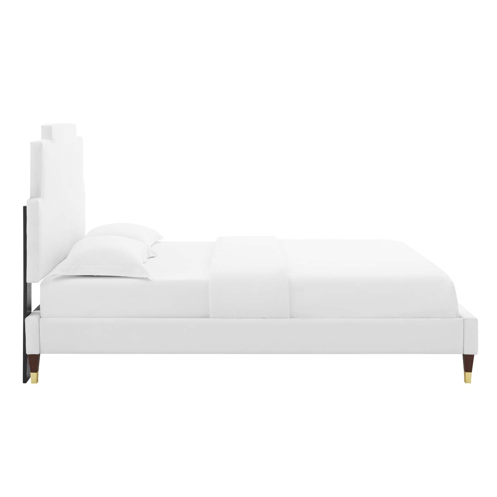 Modway Lindsey Performance Velvet Queen Platform Bed | Beds | Modishstore-55