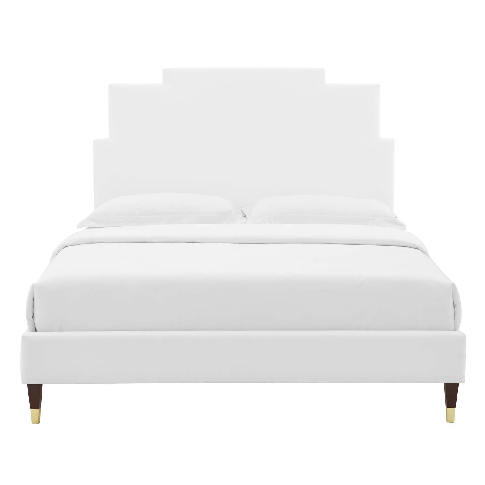 Modway Lindsey Performance Velvet Queen Platform Bed | Beds | Modishstore-56