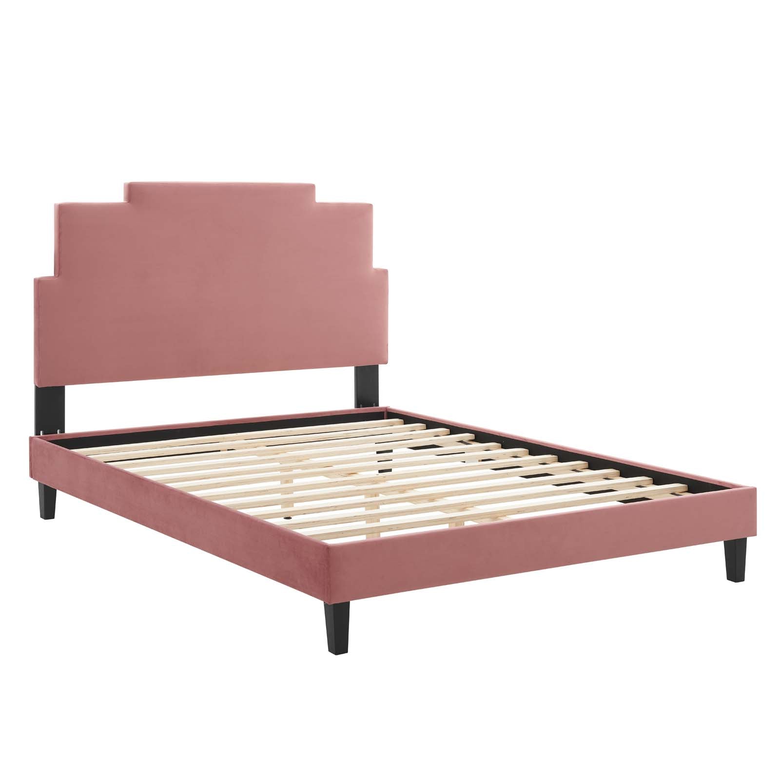Modway Lindsey Performance Velvet Queen Platform Bed | Beds | Modishstore-10