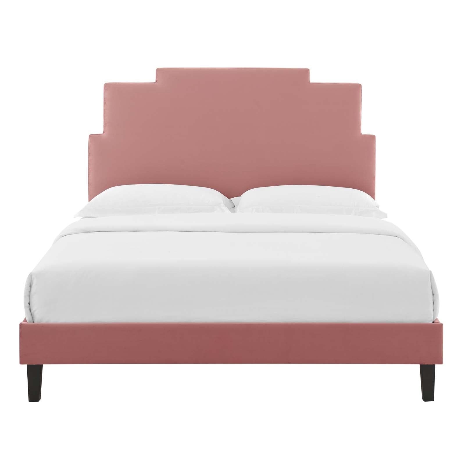 Modway Lindsey Performance Velvet Queen Platform Bed | Beds | Modishstore-14