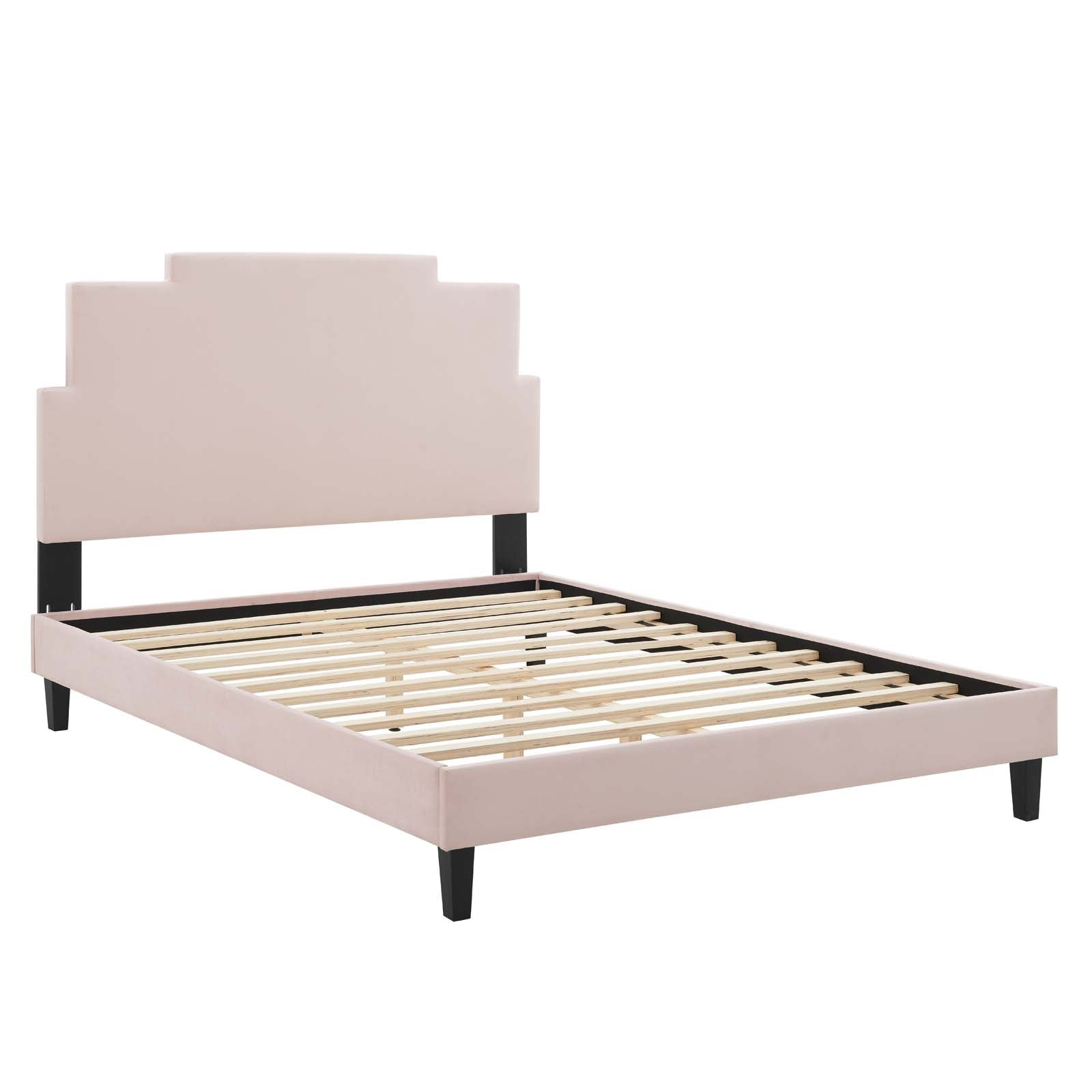 Modway Lindsey Performance Velvet Queen Platform Bed | Beds | Modishstore-38