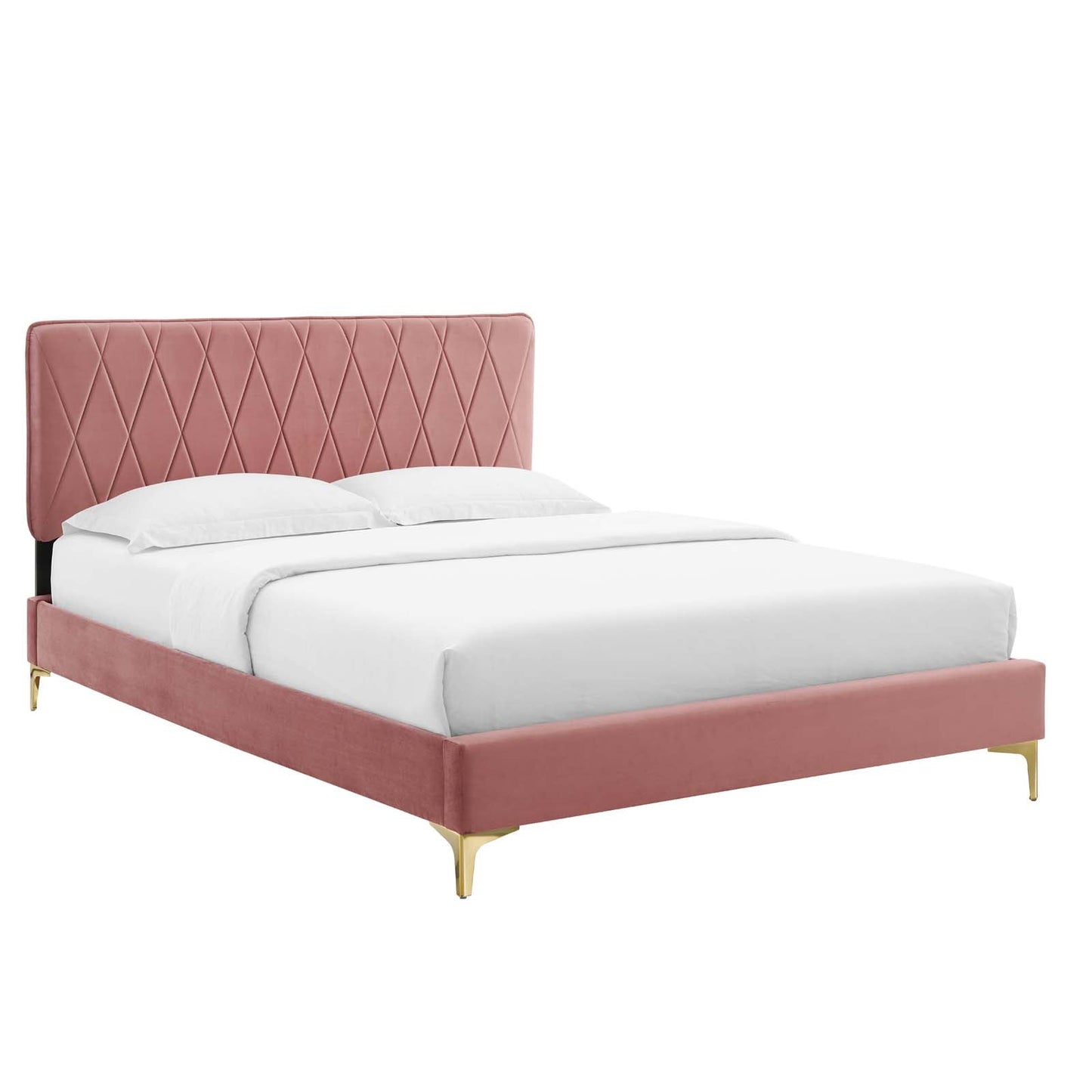 Modway Phillipa Performance Velvet Queen Platform Bed | Beds | Modishstore-9