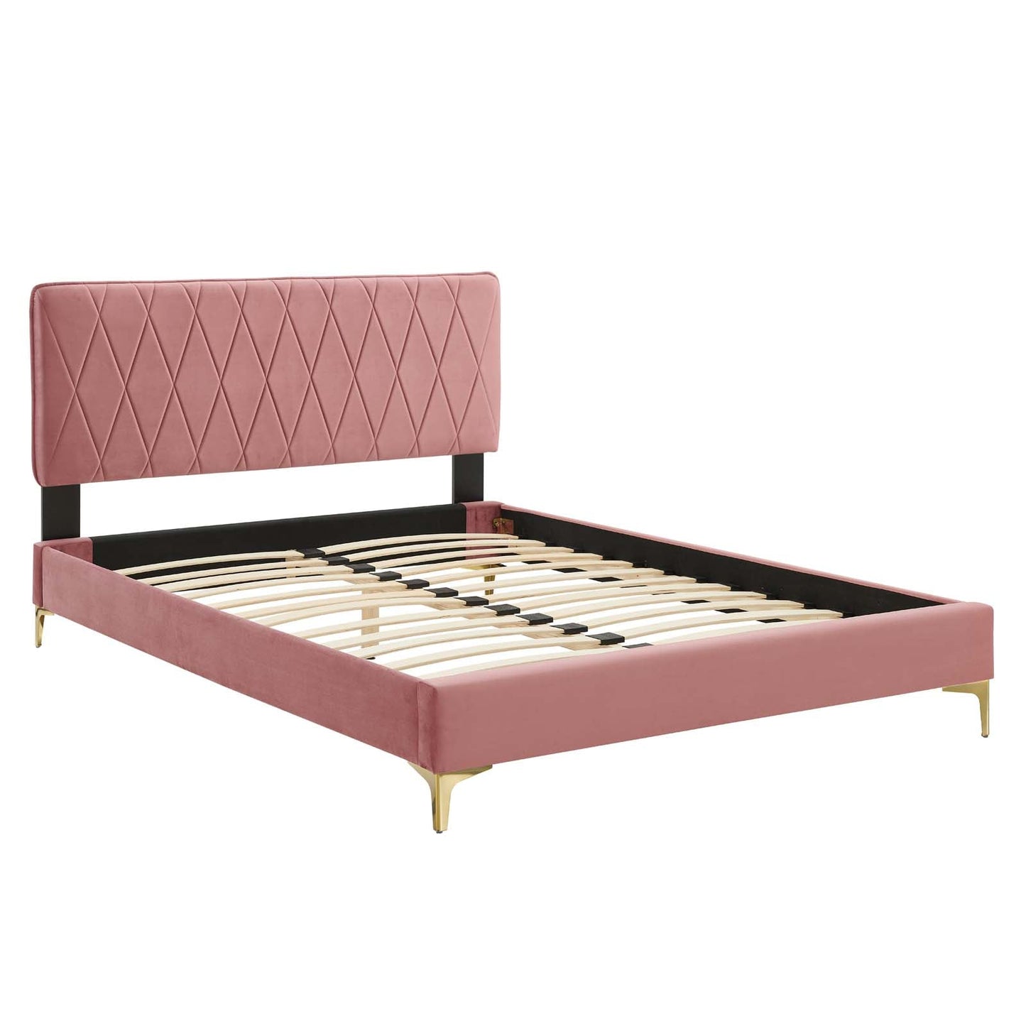 Modway Phillipa Performance Velvet Queen Platform Bed | Beds | Modishstore-10
