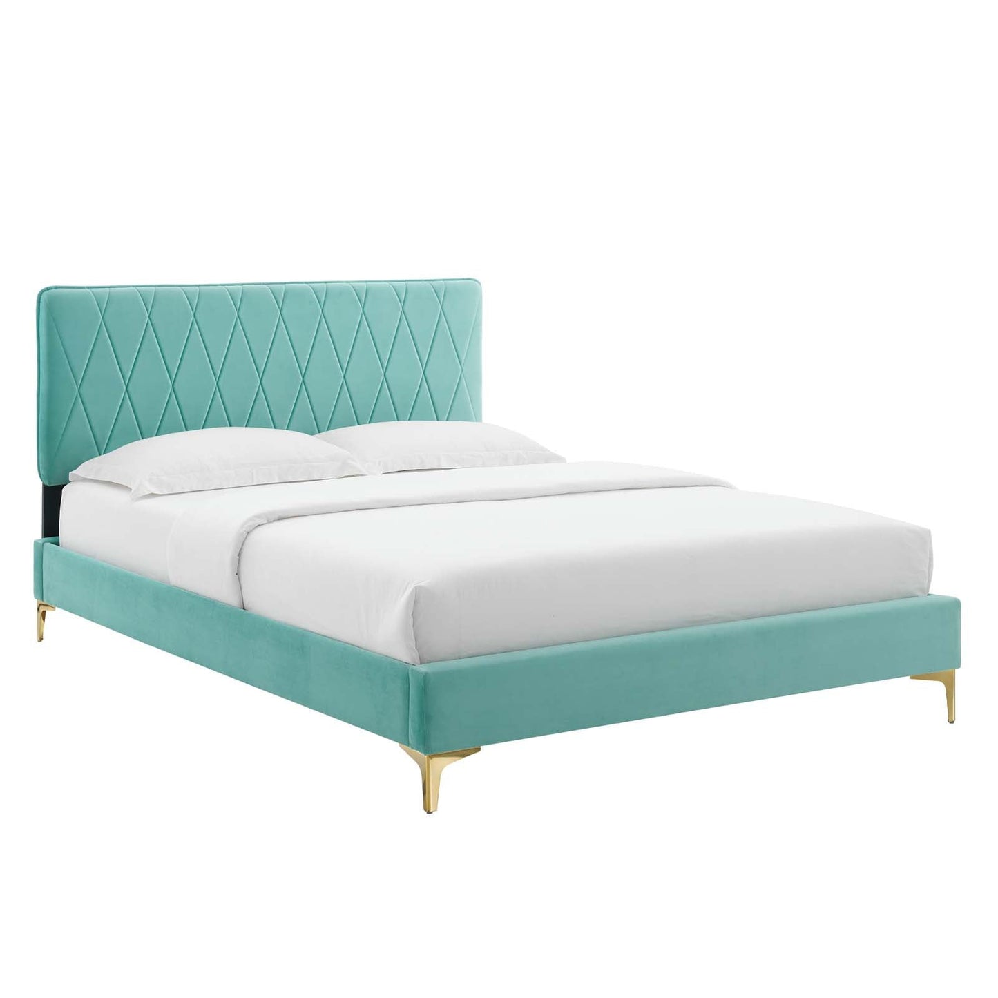 Modway Phillipa Performance Velvet Queen Platform Bed | Beds | Modishstore-23