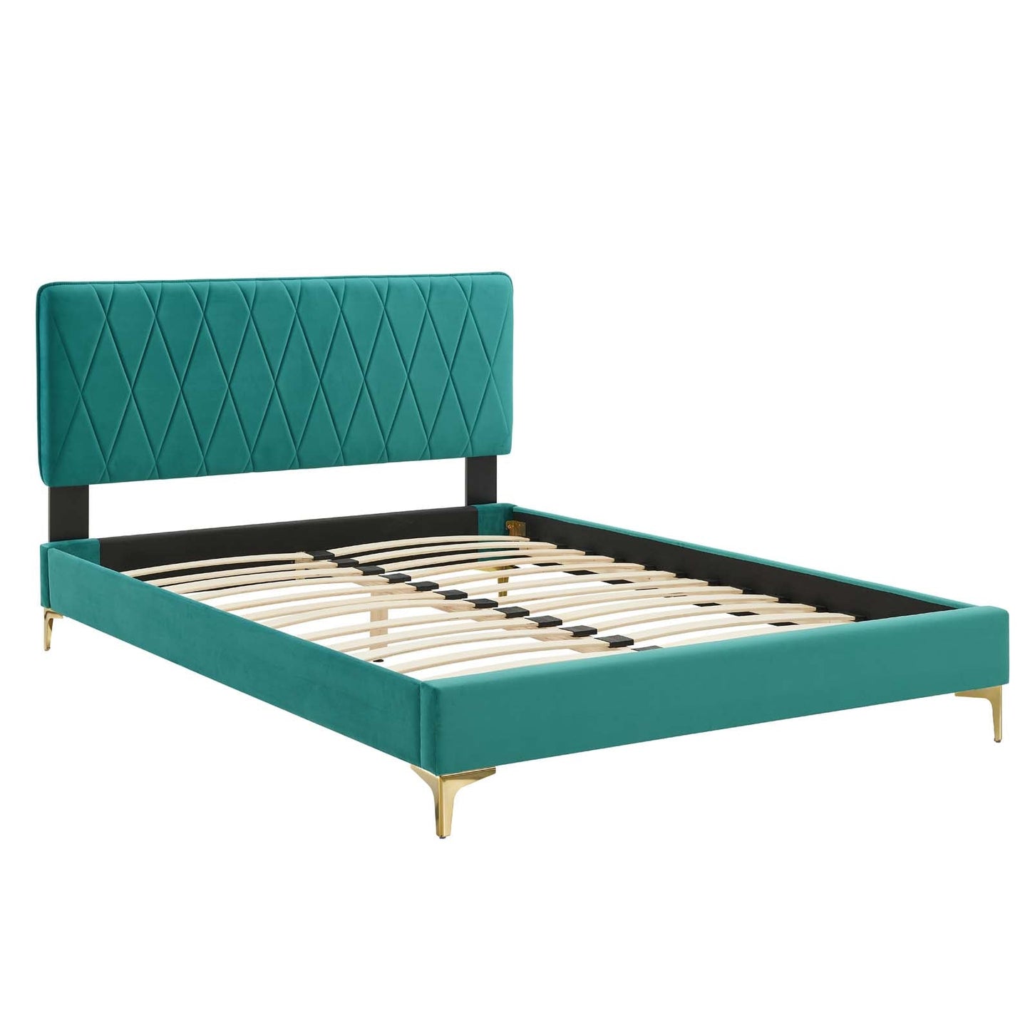 Modway Phillipa Performance Velvet Queen Platform Bed | Beds | Modishstore-45