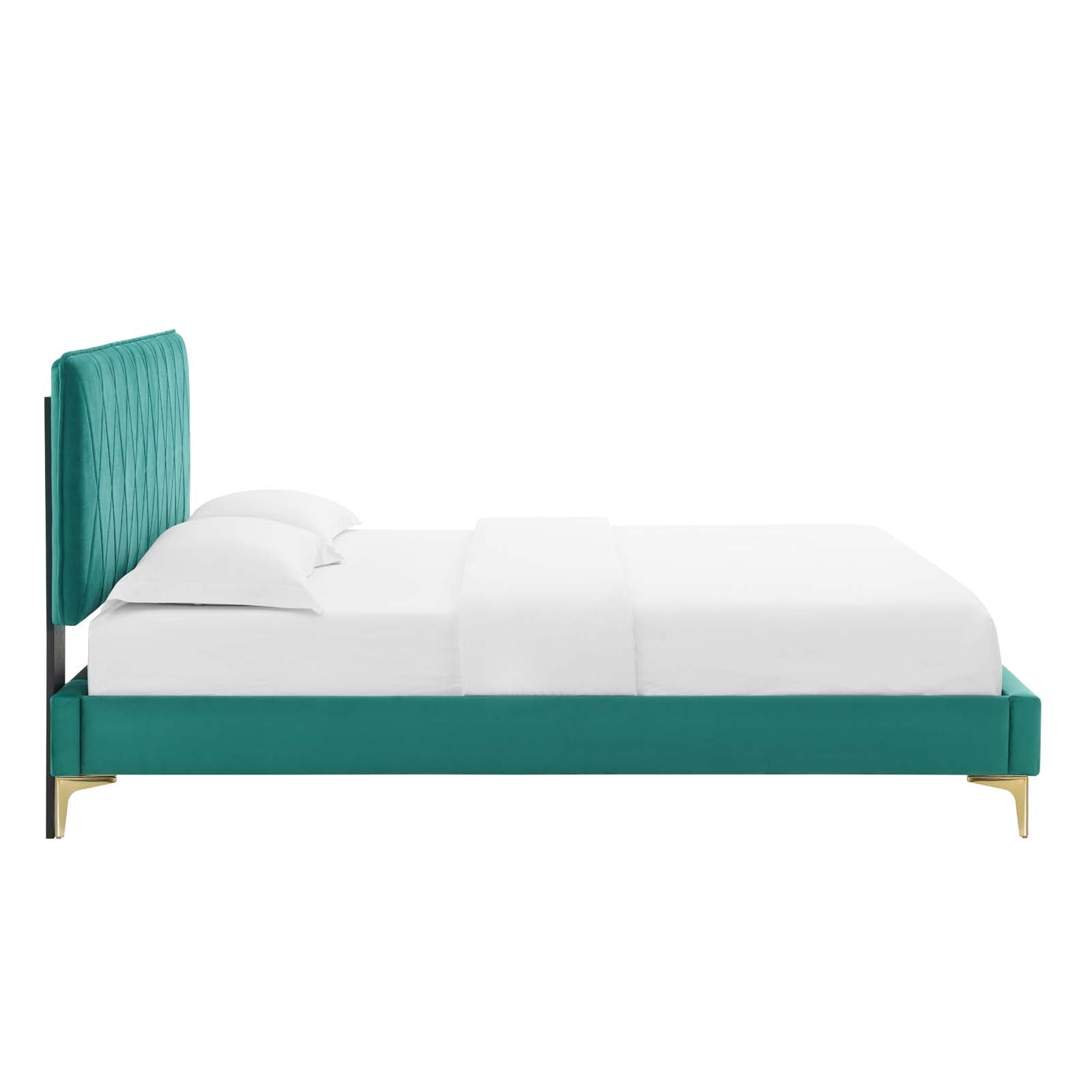 Modway Phillipa Performance Velvet Queen Platform Bed | Beds | Modishstore-48