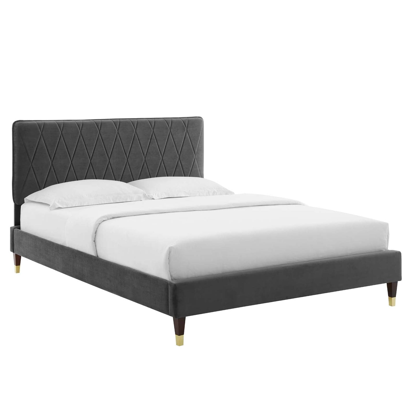 Modway Phillipa Performance Velvet Queen Platform Bed | Beds | Modishstore-2