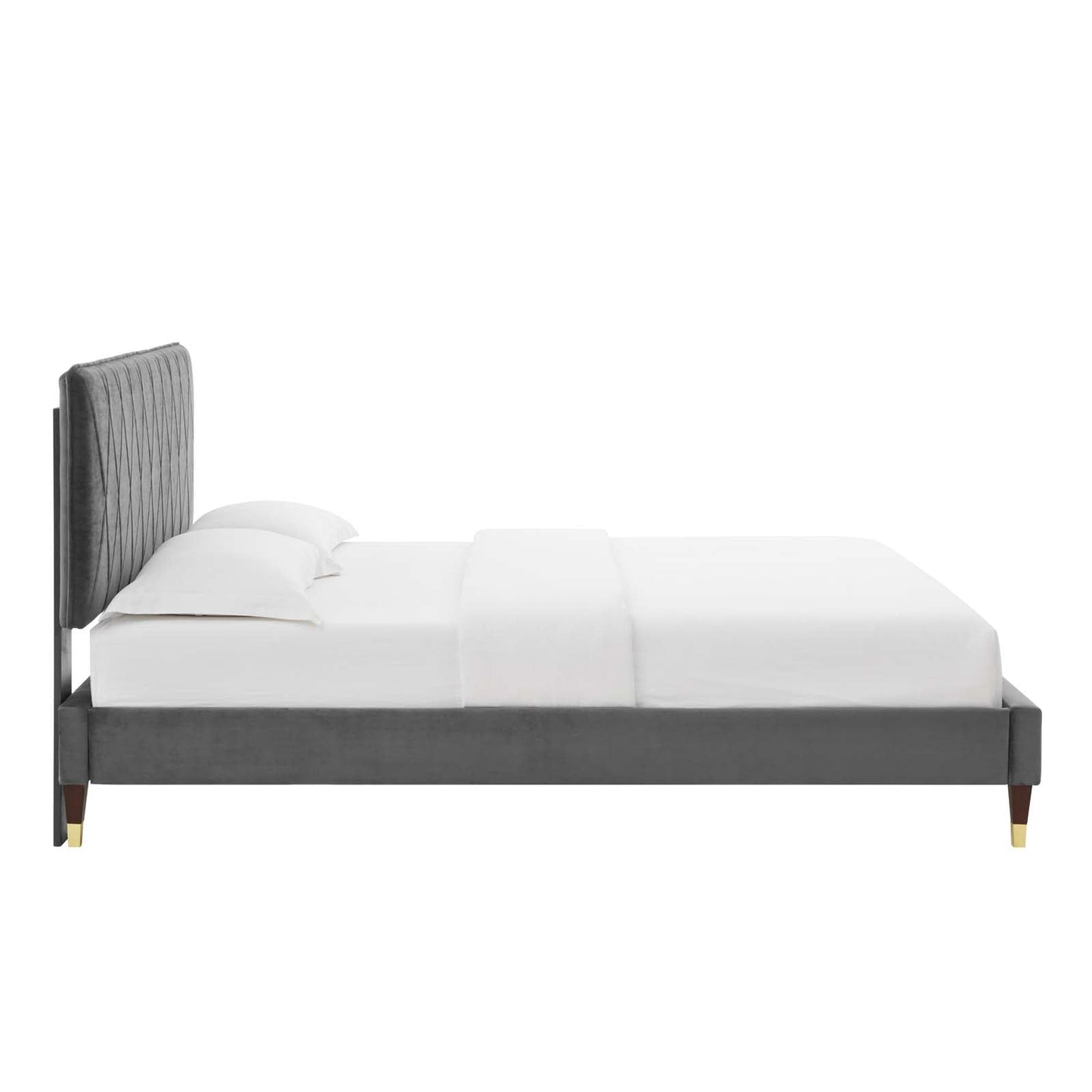 Modway Phillipa Performance Velvet Queen Platform Bed | Beds | Modishstore-6