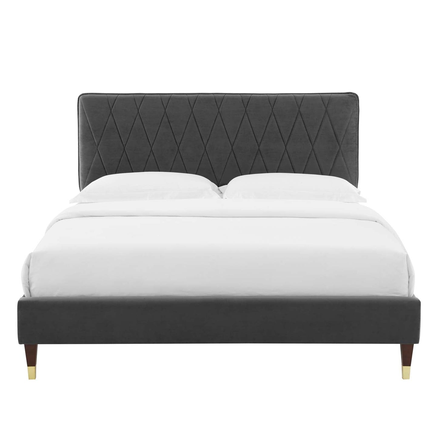 Modway Phillipa Performance Velvet Queen Platform Bed | Beds | Modishstore-7