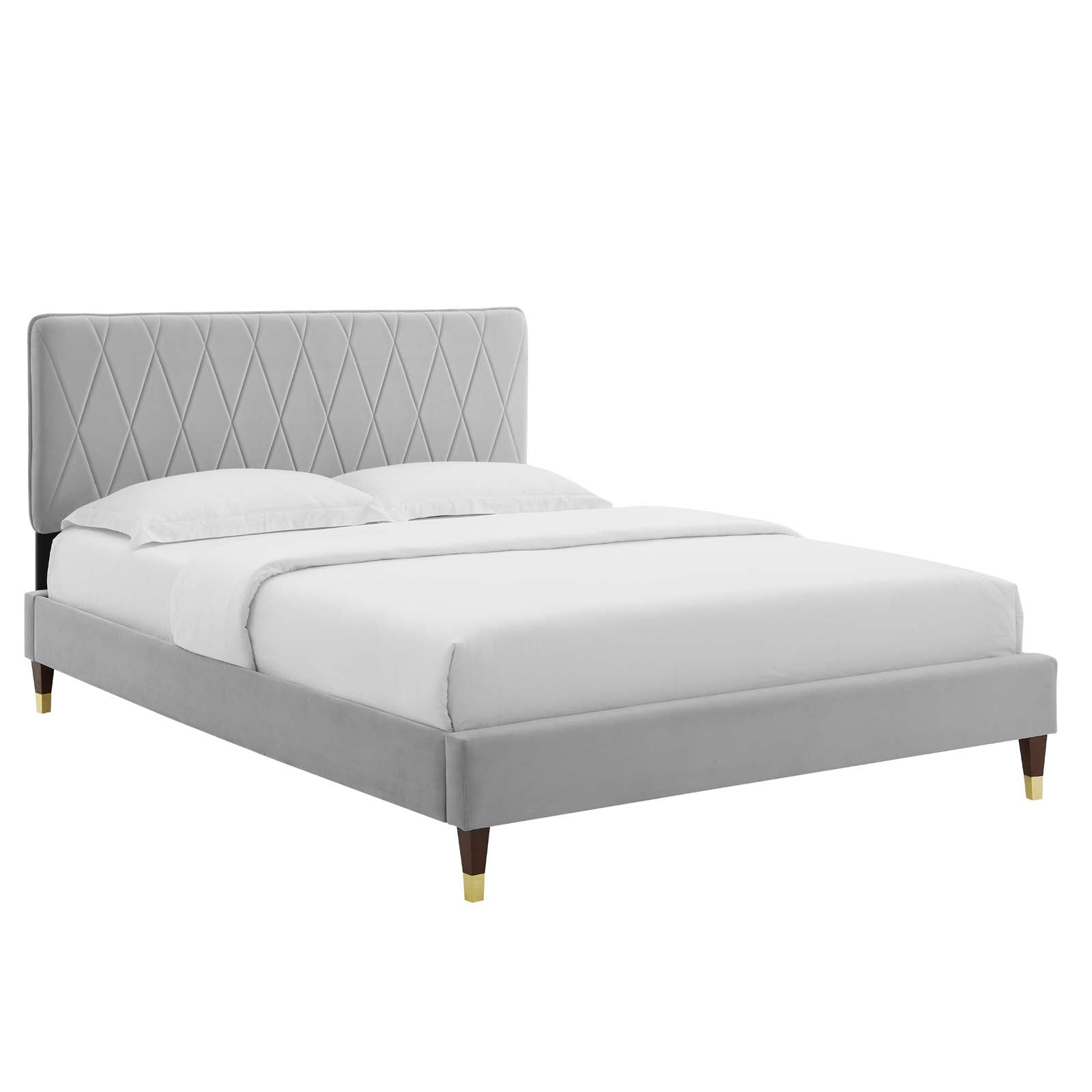Modway Phillipa Performance Velvet Queen Platform Bed | Beds | Modishstore-16