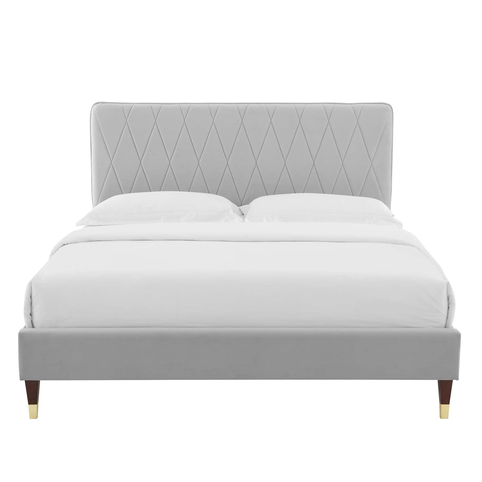 Modway Phillipa Performance Velvet Queen Platform Bed | Beds | Modishstore-21