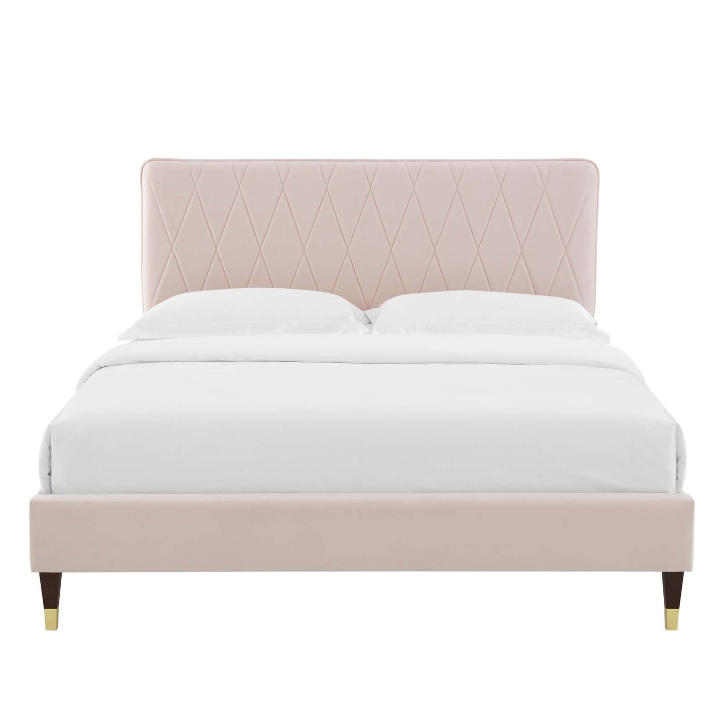 Modway Phillipa Performance Velvet Queen Platform Bed | Beds | Modishstore-42