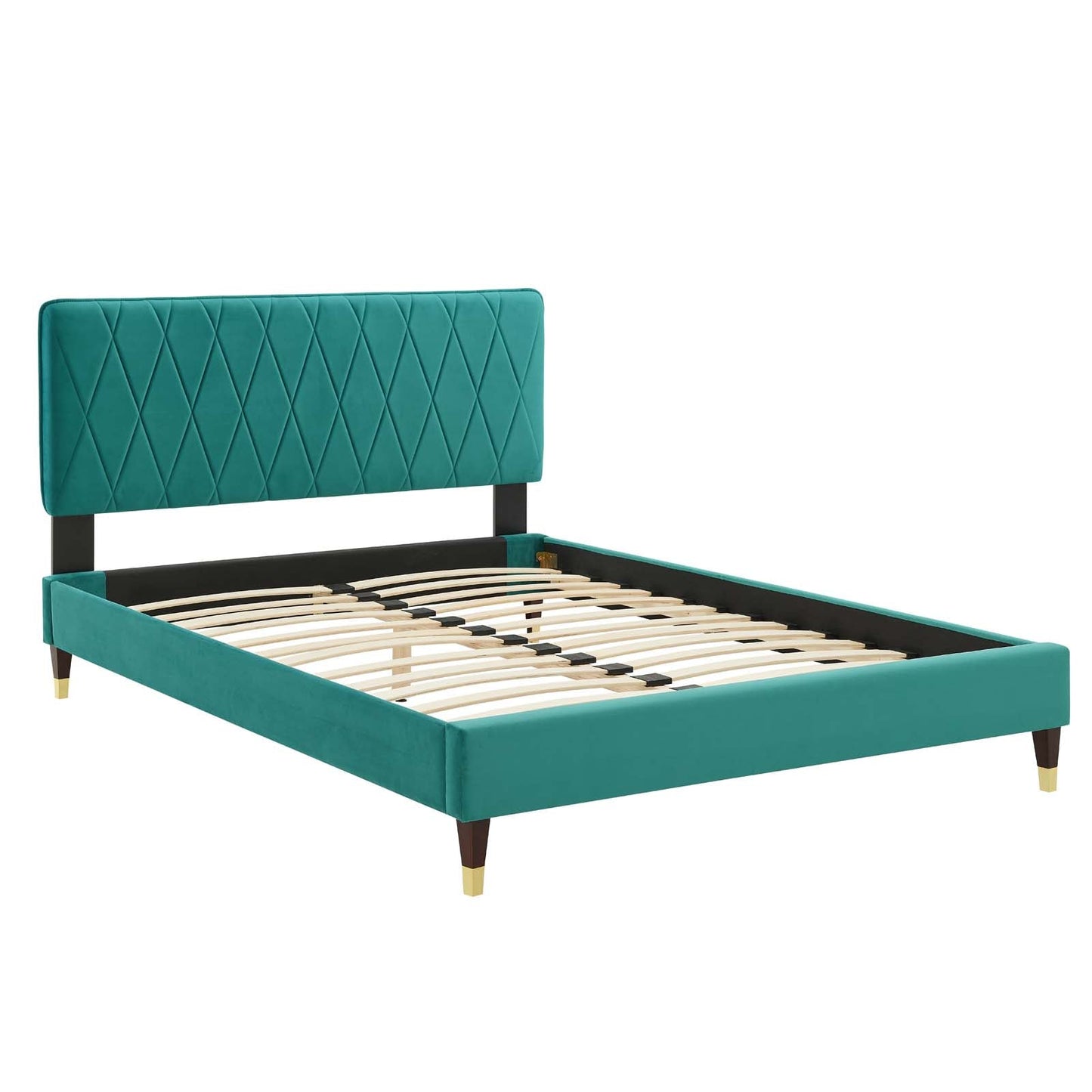 Modway Phillipa Performance Velvet Queen Platform Bed | Beds | Modishstore-45