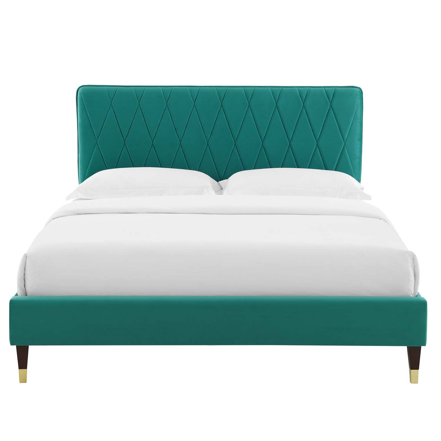 Modway Phillipa Performance Velvet Queen Platform Bed | Beds | Modishstore-49