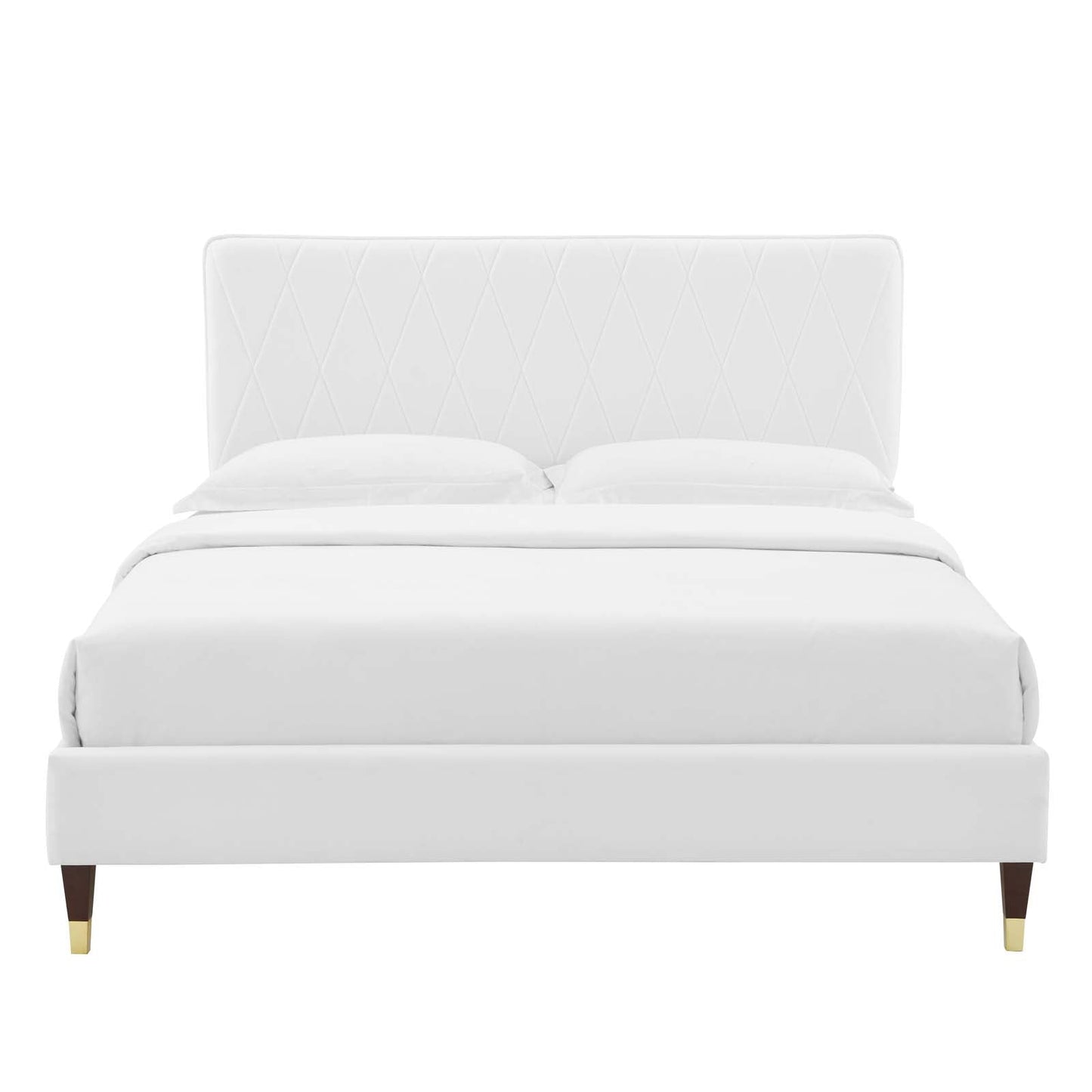 Modway Phillipa Performance Velvet Queen Platform Bed | Beds | Modishstore-56