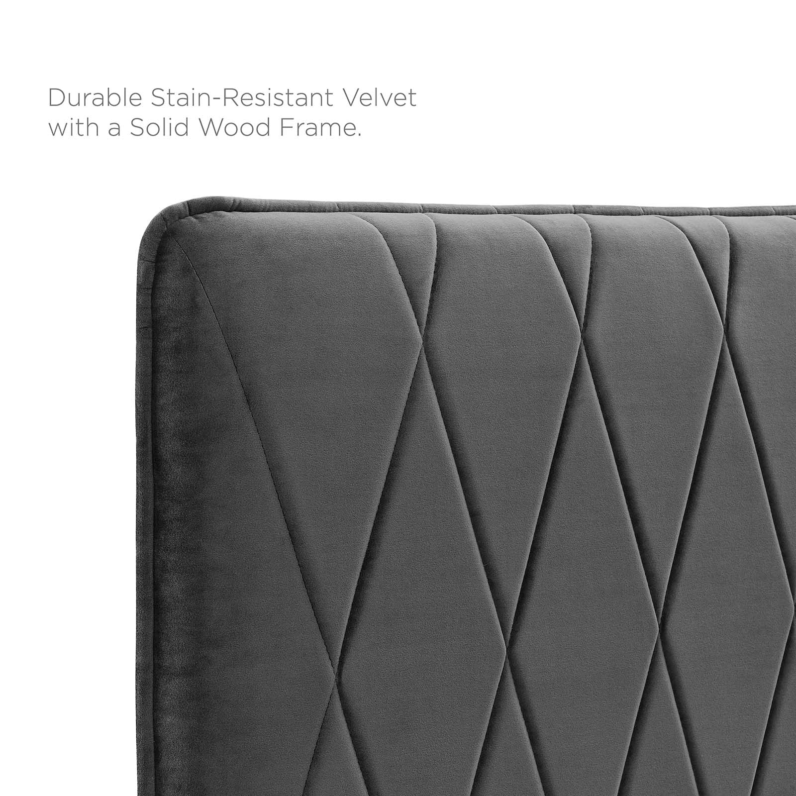 Modway Phillipa Performance Velvet Queen Platform Bed | Beds | Modishstore-5