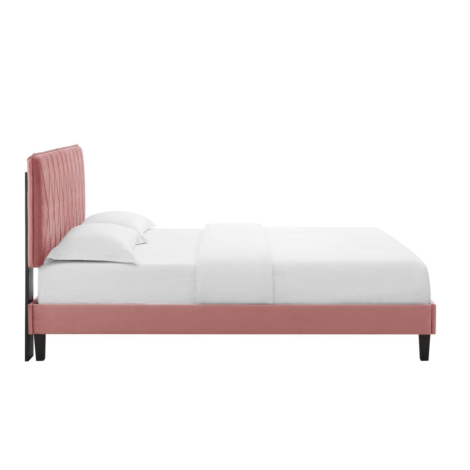 Modway Phillipa Performance Velvet Queen Platform Bed | Beds | Modishstore-13