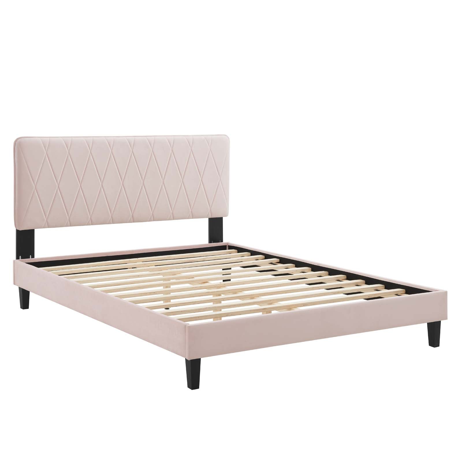 Modway Phillipa Performance Velvet Queen Platform Bed | Beds | Modishstore-38