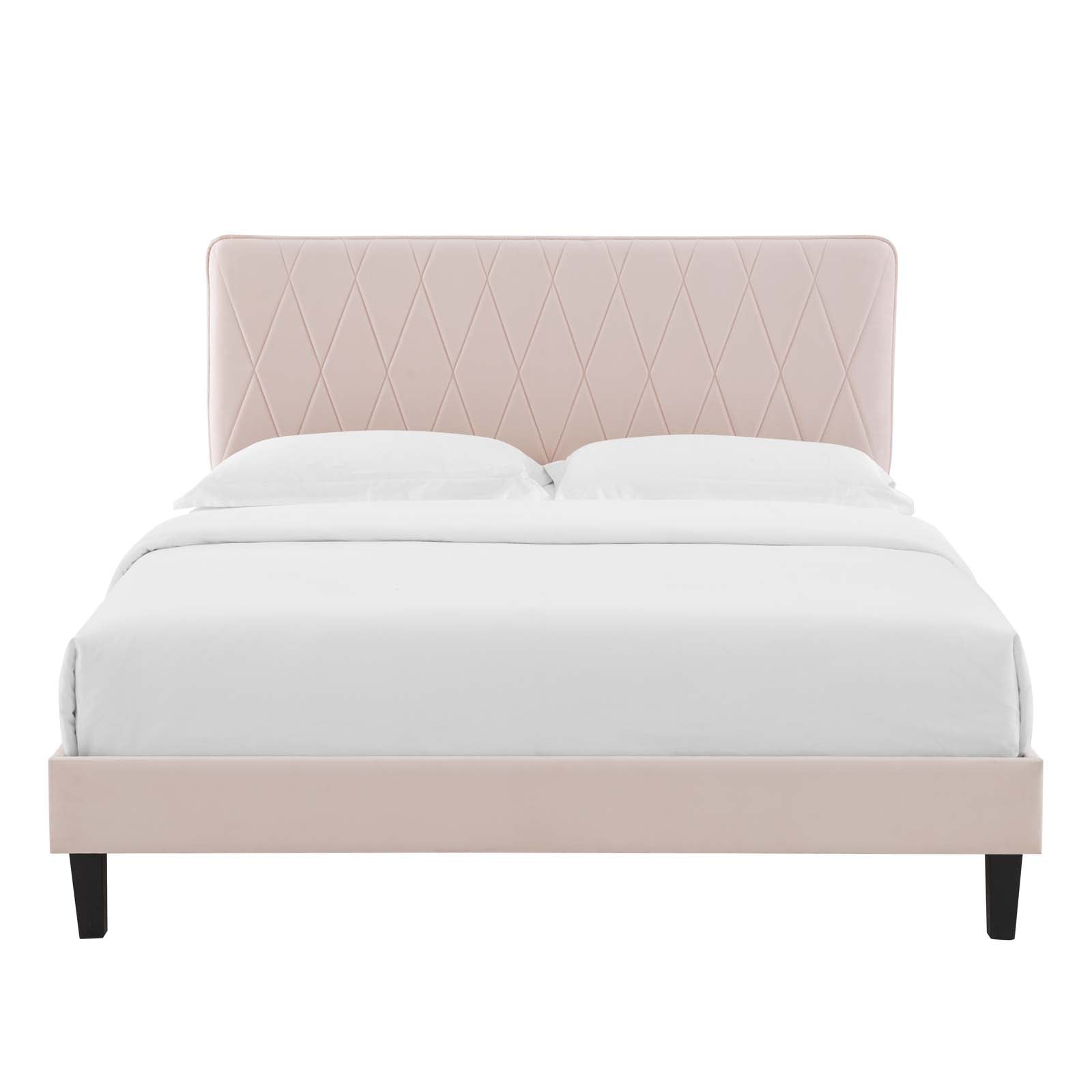 Modway Phillipa Performance Velvet Queen Platform Bed | Beds | Modishstore-42