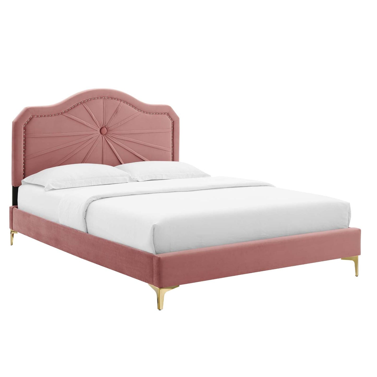 Modway Portia Performance Velvet Queen Platform Bed | Beds | Modishstore-9