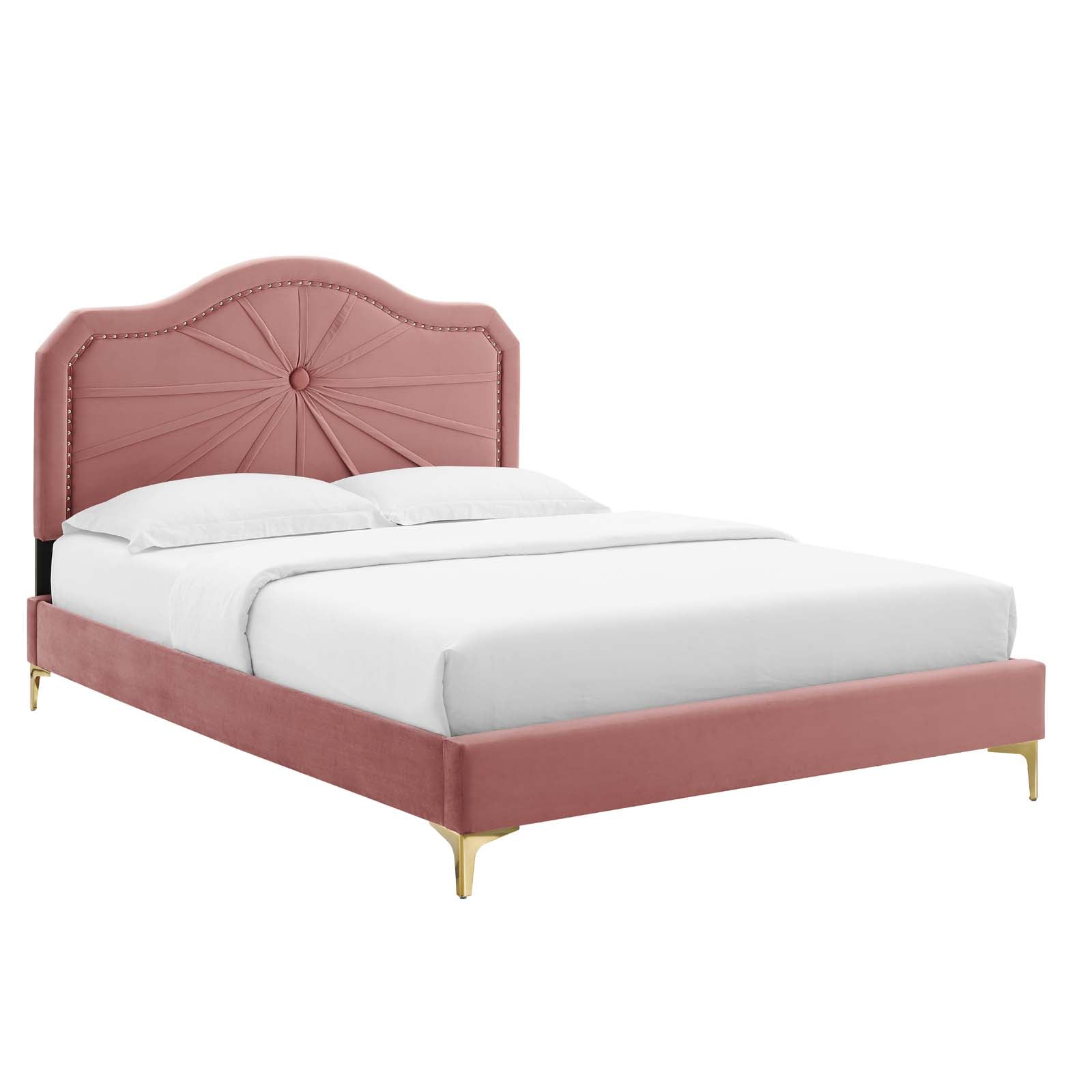 Modway Portia Performance Velvet Queen Platform Bed | Beds | Modishstore-9