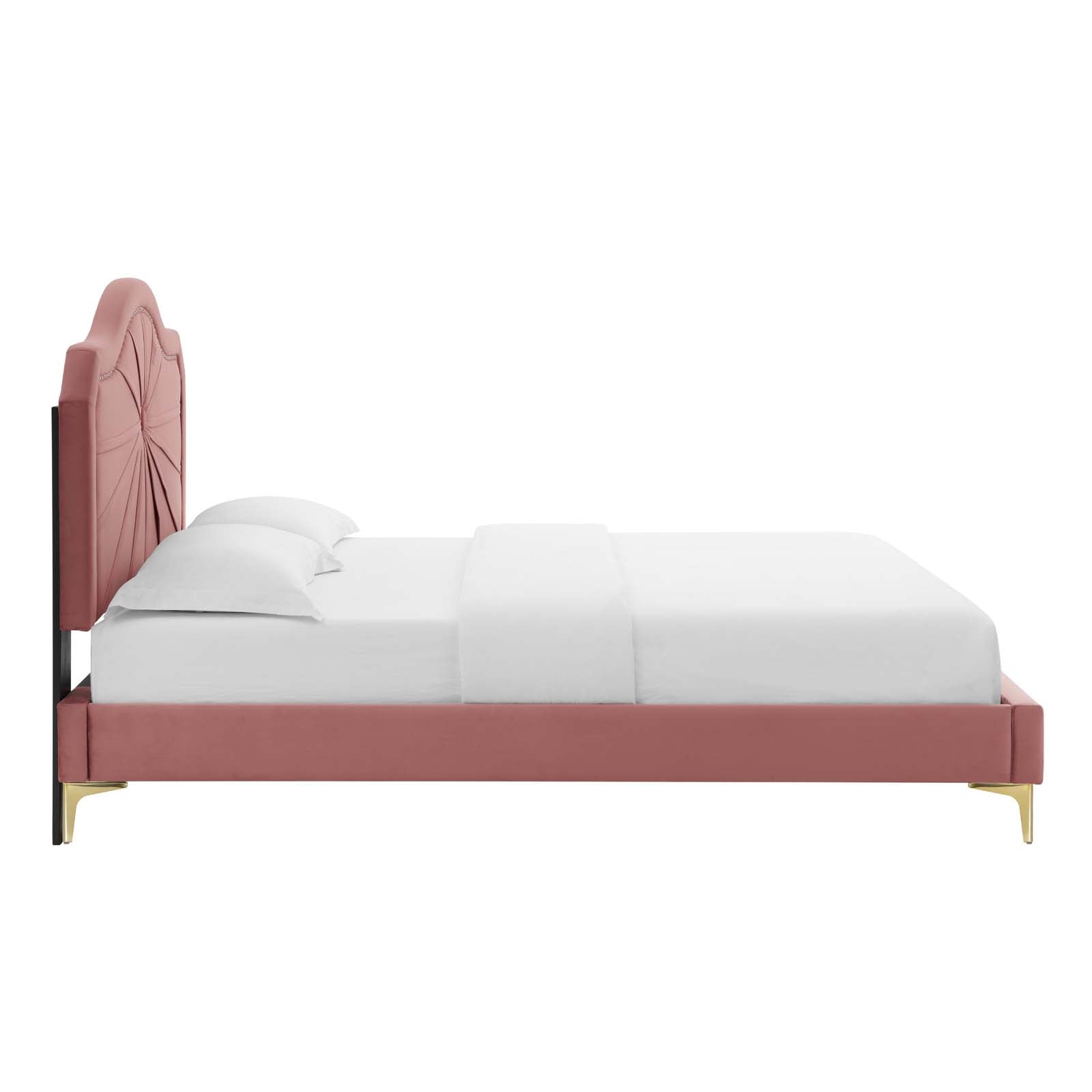 Modway Portia Performance Velvet Queen Platform Bed | Beds | Modishstore-12