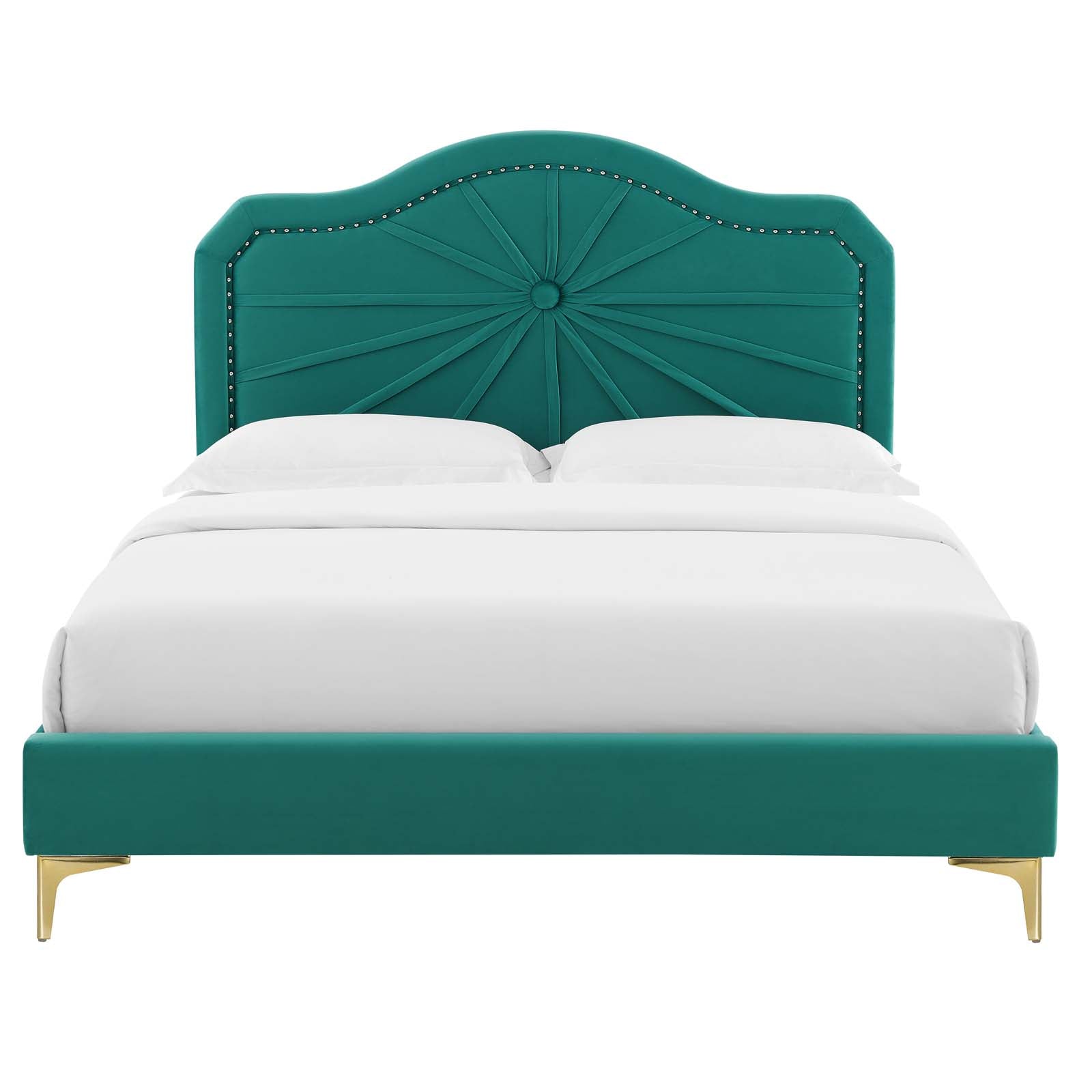 Modway Portia Performance Velvet Queen Platform Bed | Beds | Modishstore-48