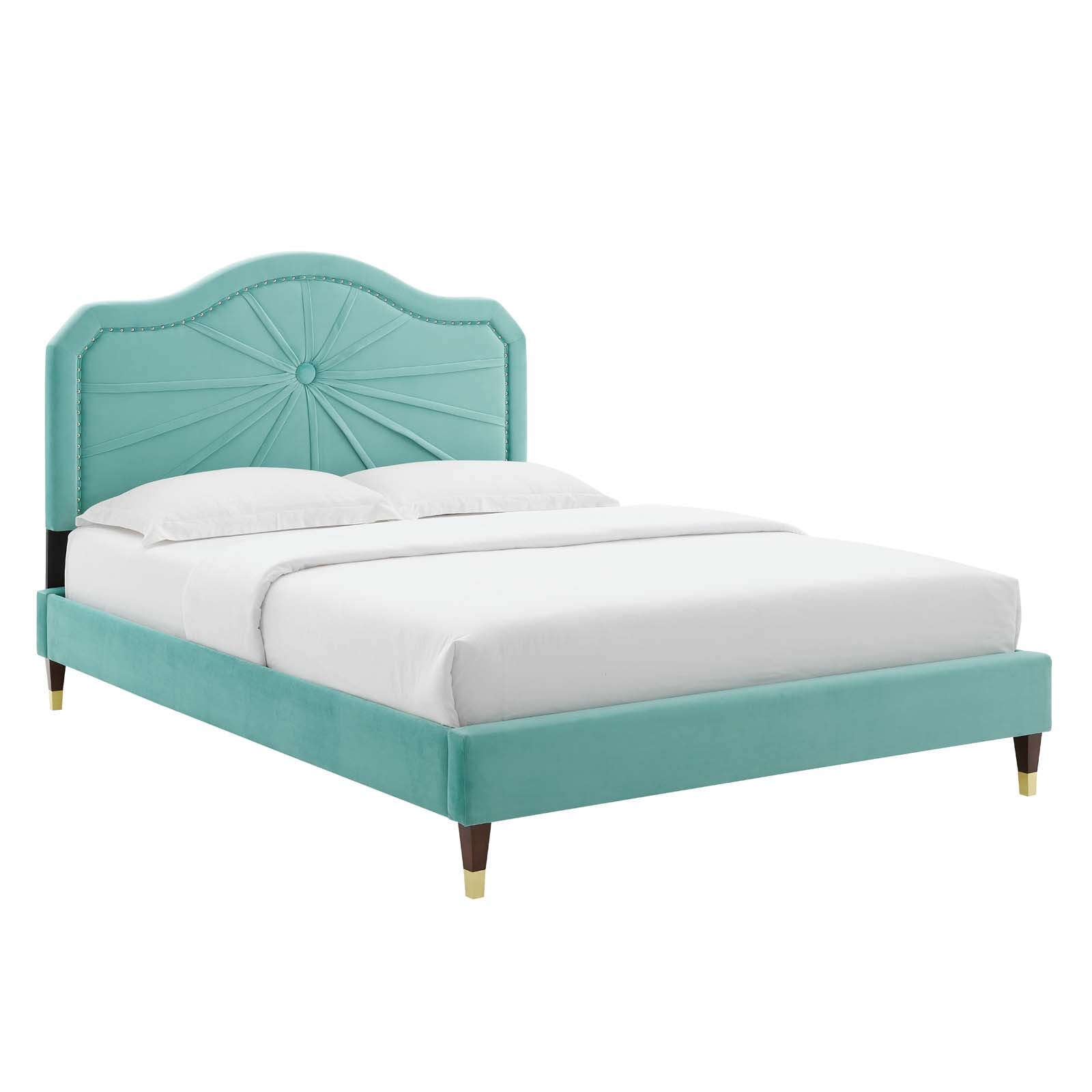 Modway Portia Performance Velvet Queen Platform Bed | Beds | Modishstore-23
