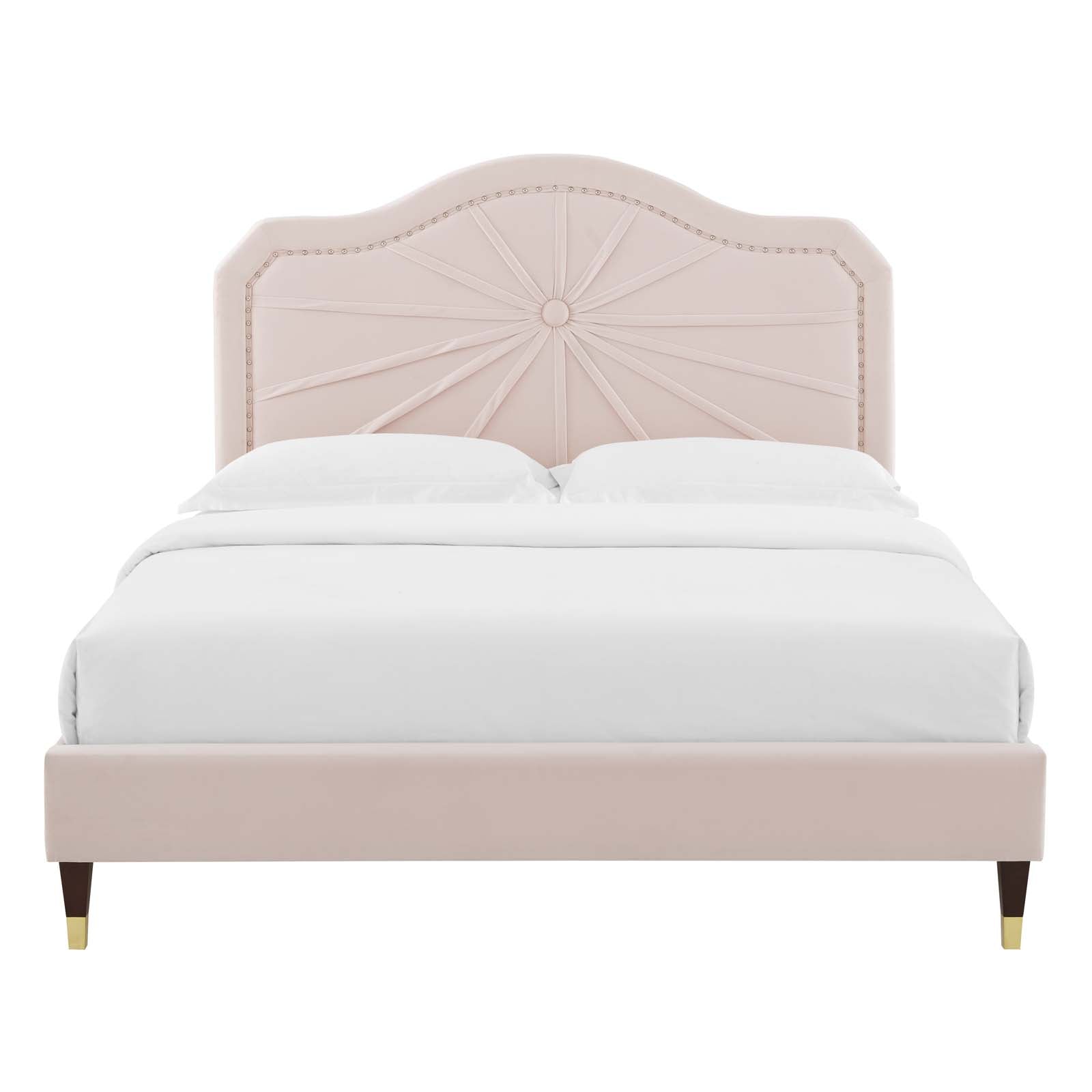 Modway Portia Performance Velvet Queen Platform Bed | Beds | Modishstore-41