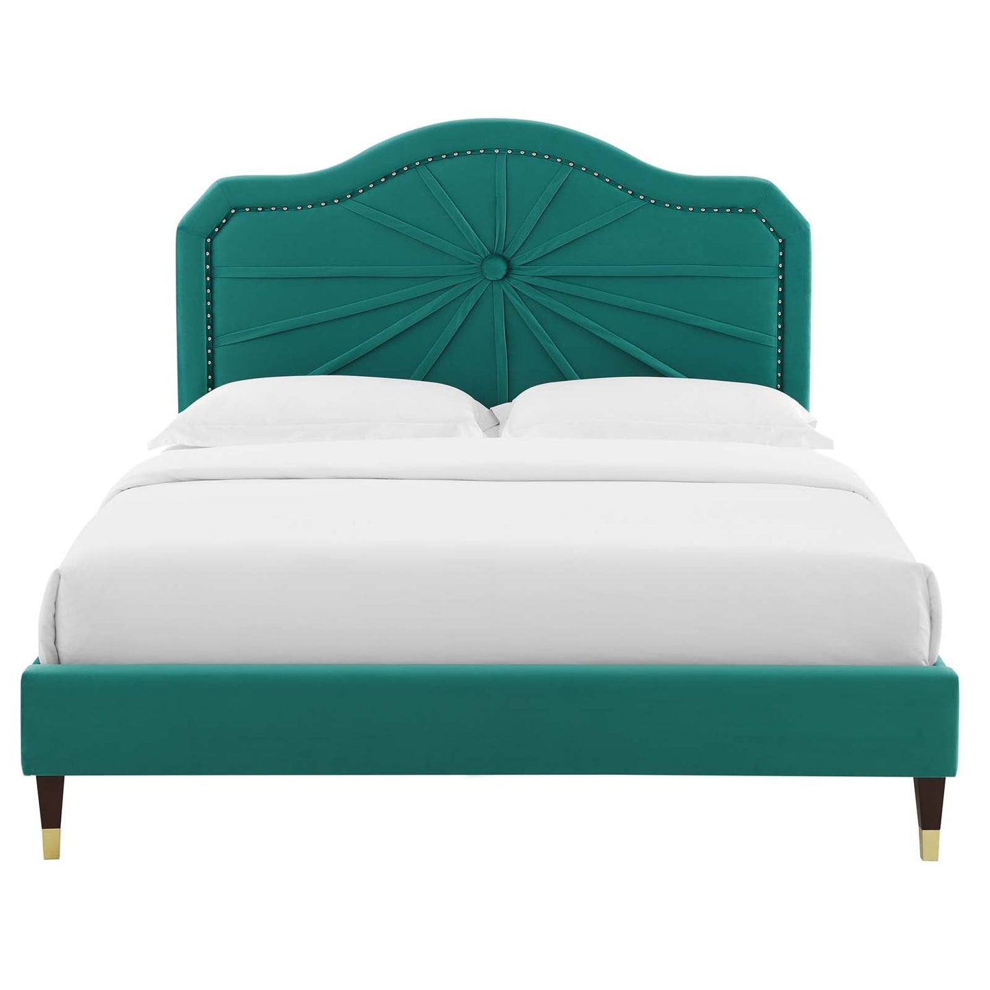 Modway Portia Performance Velvet Queen Platform Bed | Beds | Modishstore-48