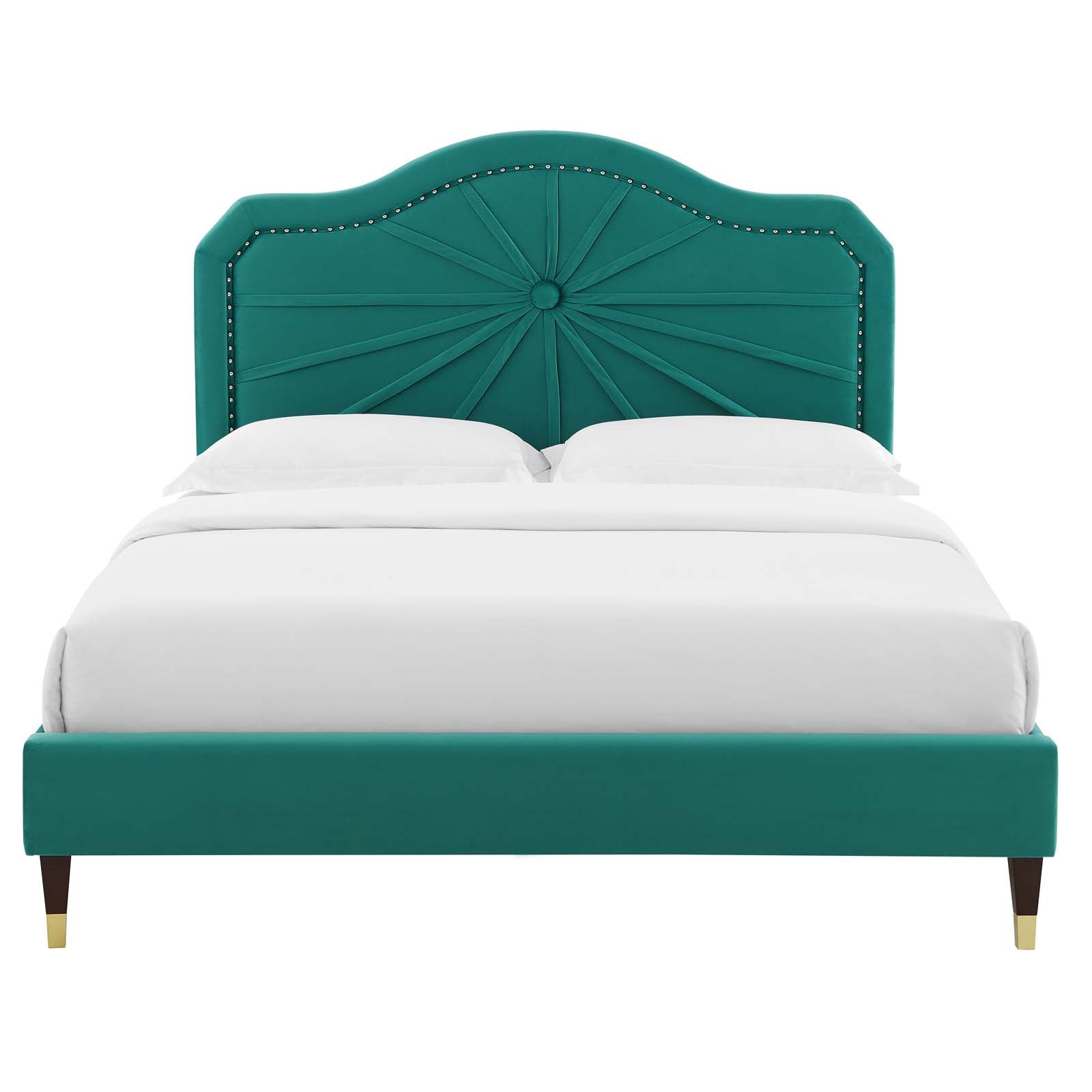 Modway Portia Performance Velvet Queen Platform Bed | Beds | Modishstore-48