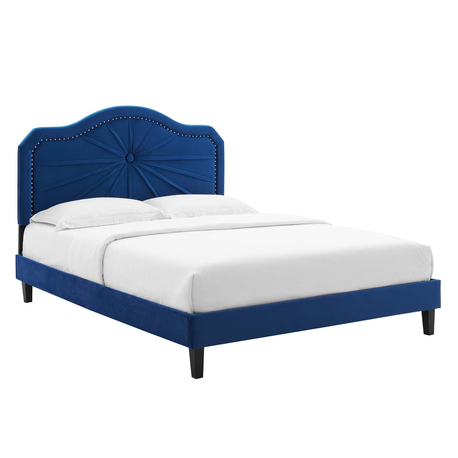 Modway Portia Performance Velvet Queen Platform Bed | Beds | Modishstore-30